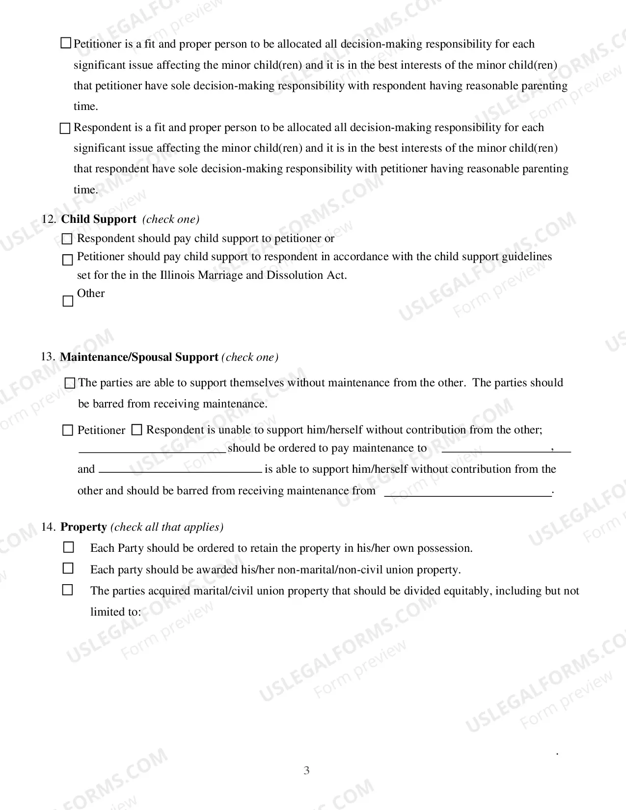 Preview Dissolution of Marriage with Children Petition