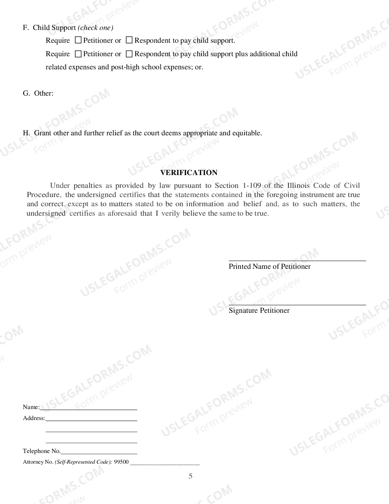 Preview Dissolution of Marriage with Children Petition