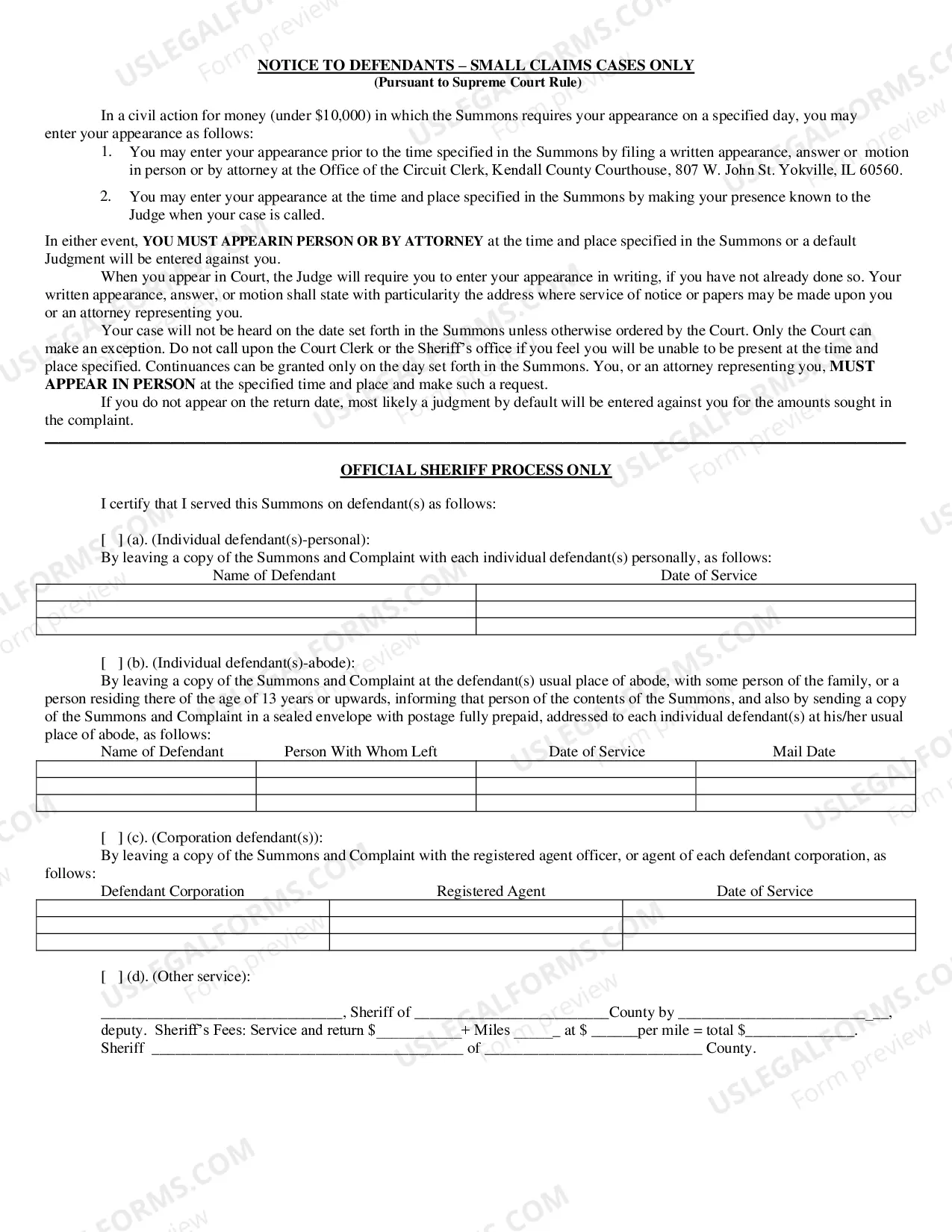 Preview Alias Summons