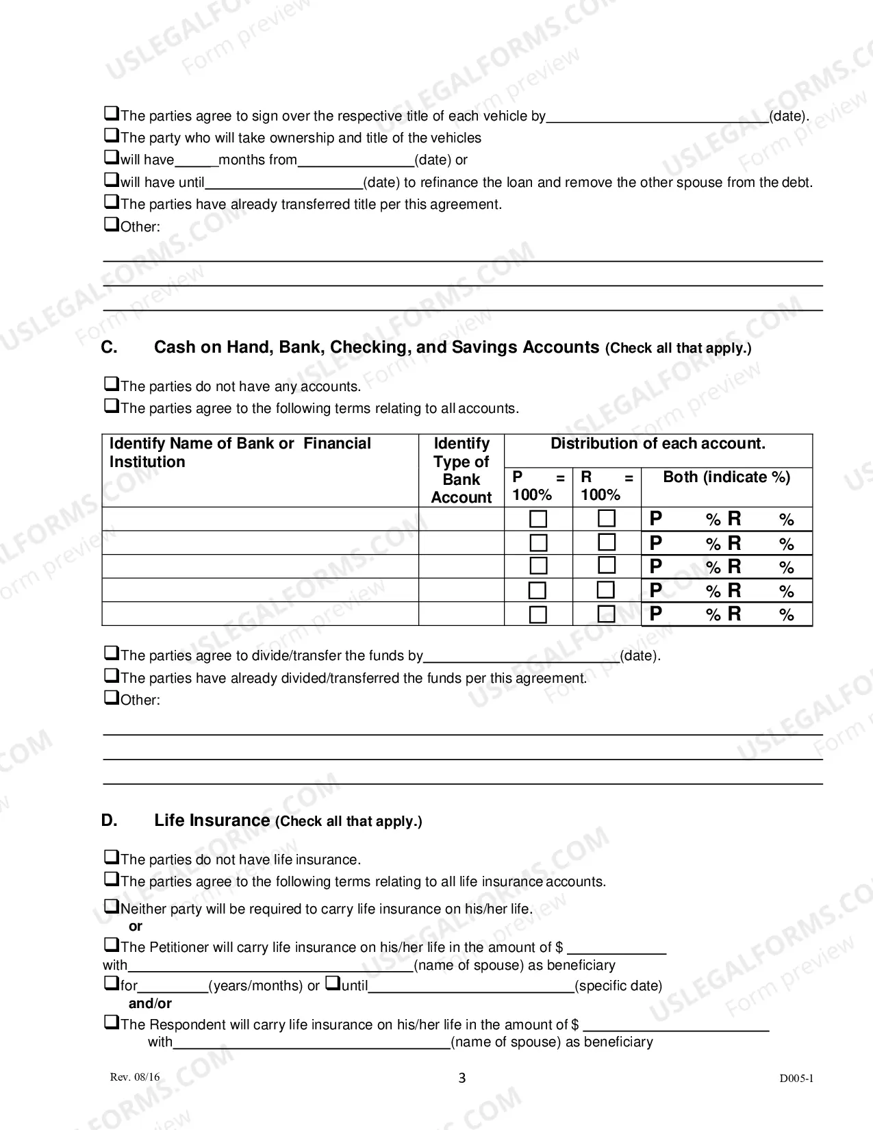 Preview Marital/Civil Union Settlement - Divorce