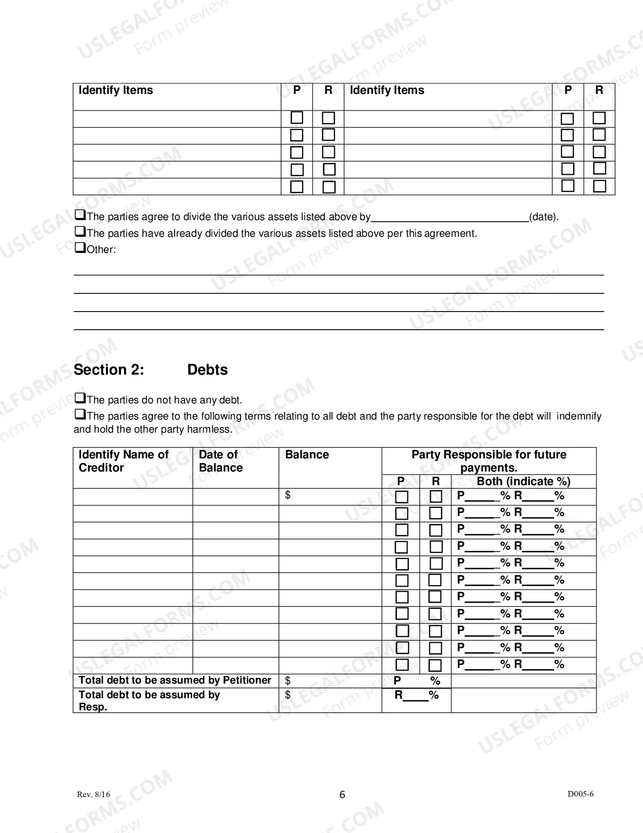 Preview Marital/Civil Union Settlement - Divorce