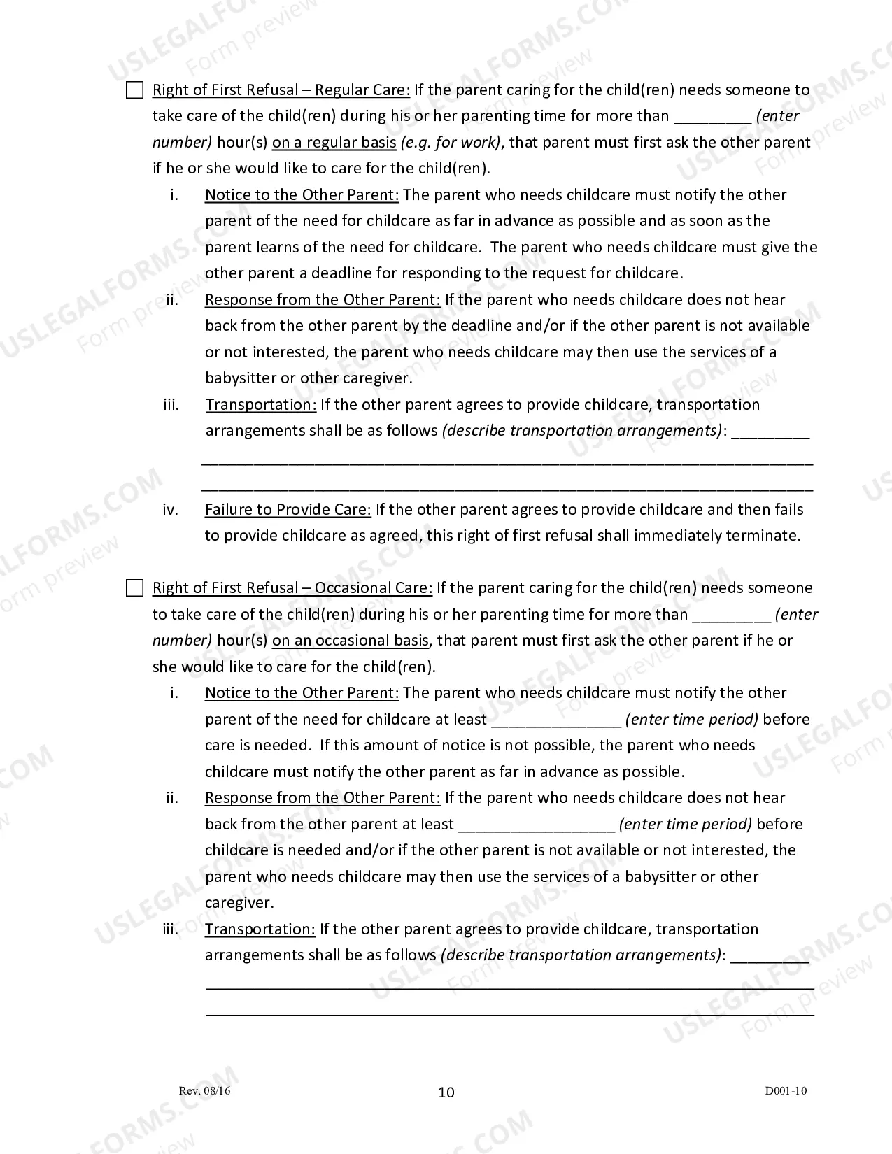 Preview Parenting Plan