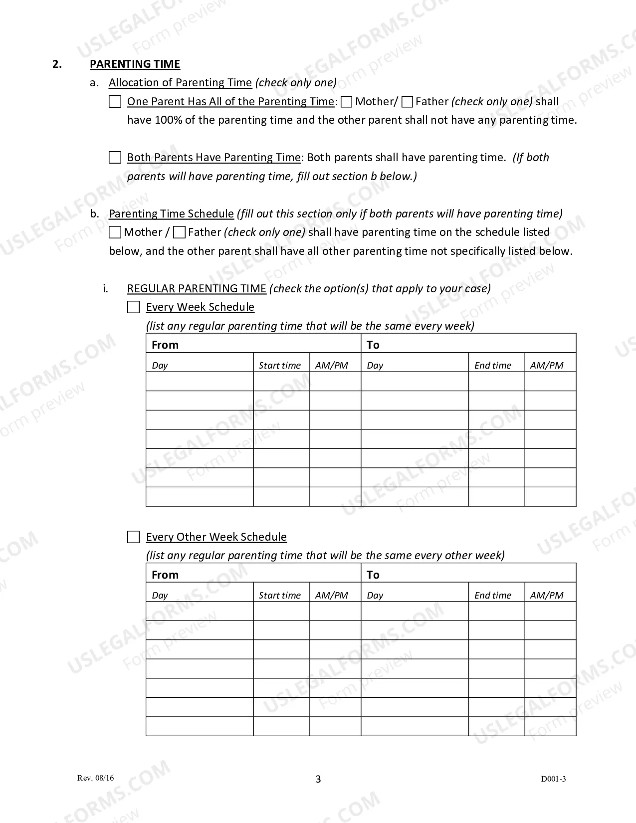 Preview Parenting Plan