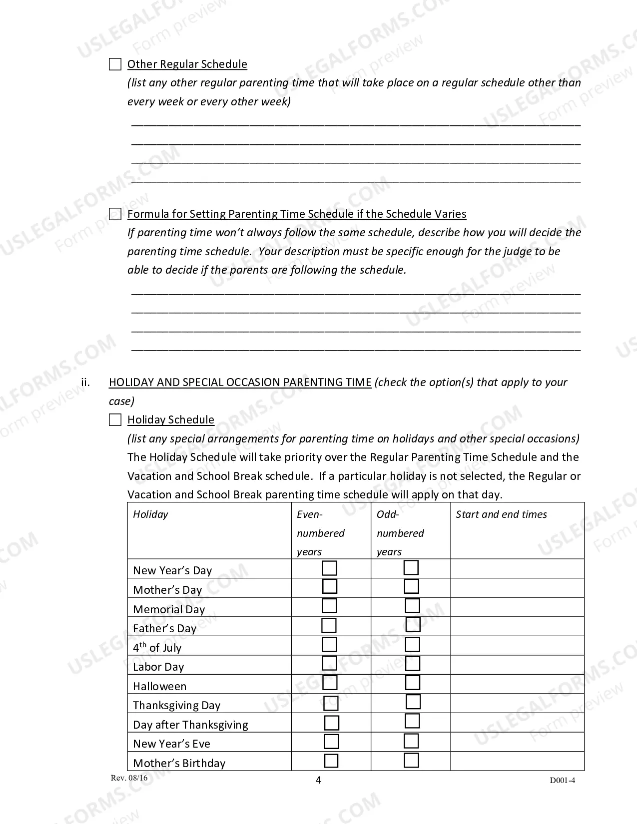 Preview Parenting Plan