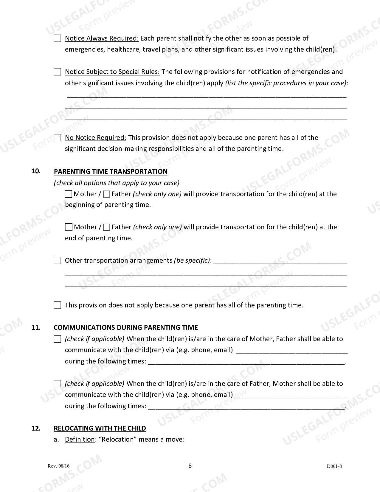 Preview Parenting Plan