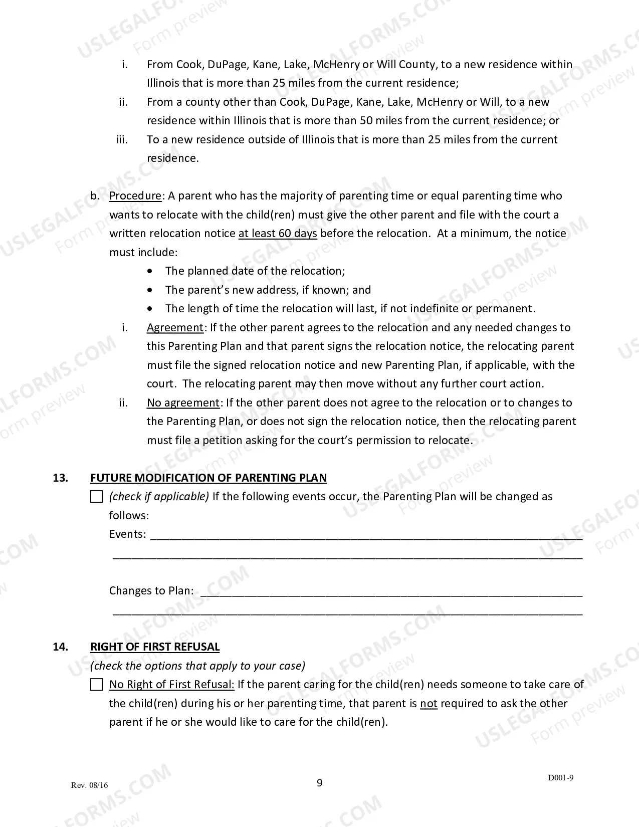 Preview Parenting Plan