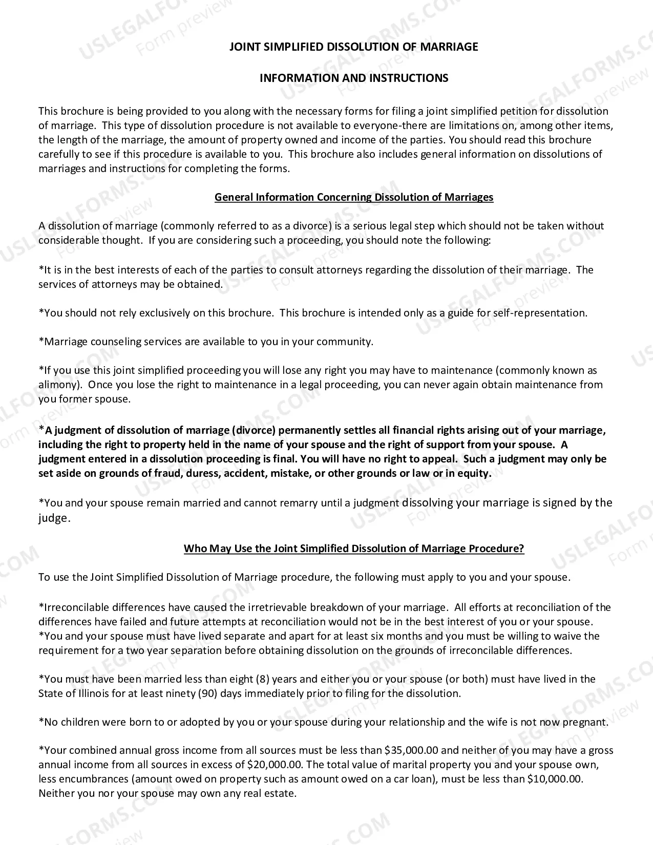 Preview Joint Simplified Dissolution of Marriage