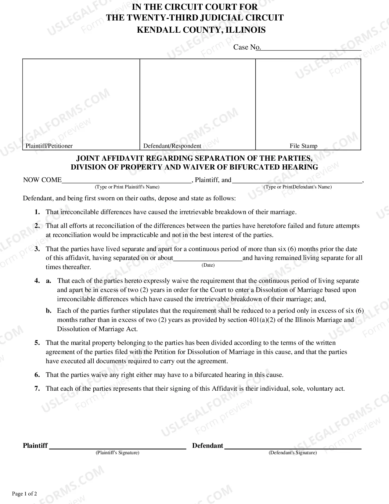 Preview Joint Simplified Dissolution of Marriage