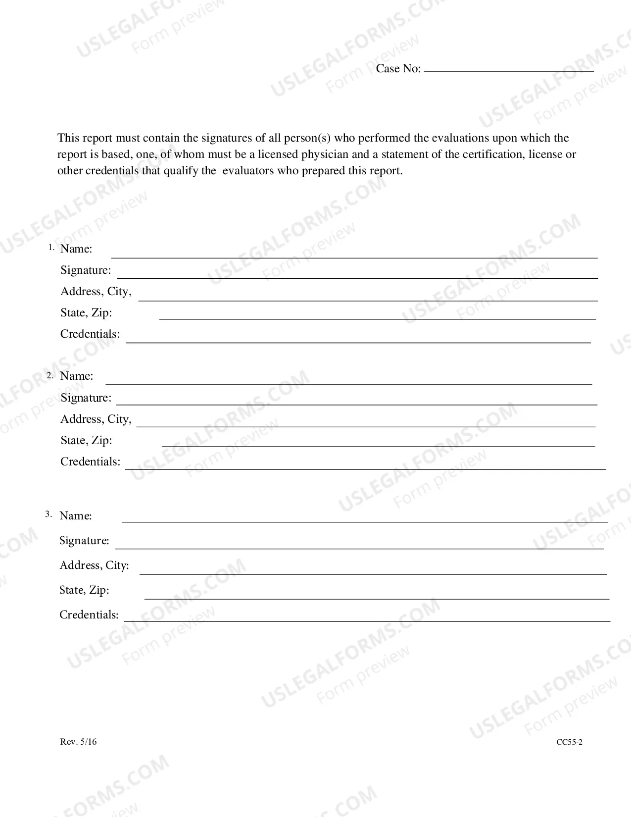 Preview Physician's Report