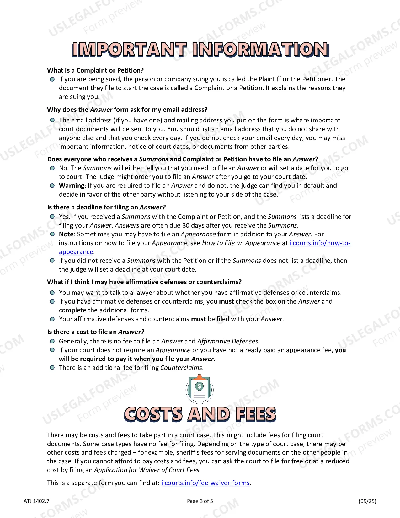 Preview How to Prepare and Send an answer/Response to Complaint/Petition