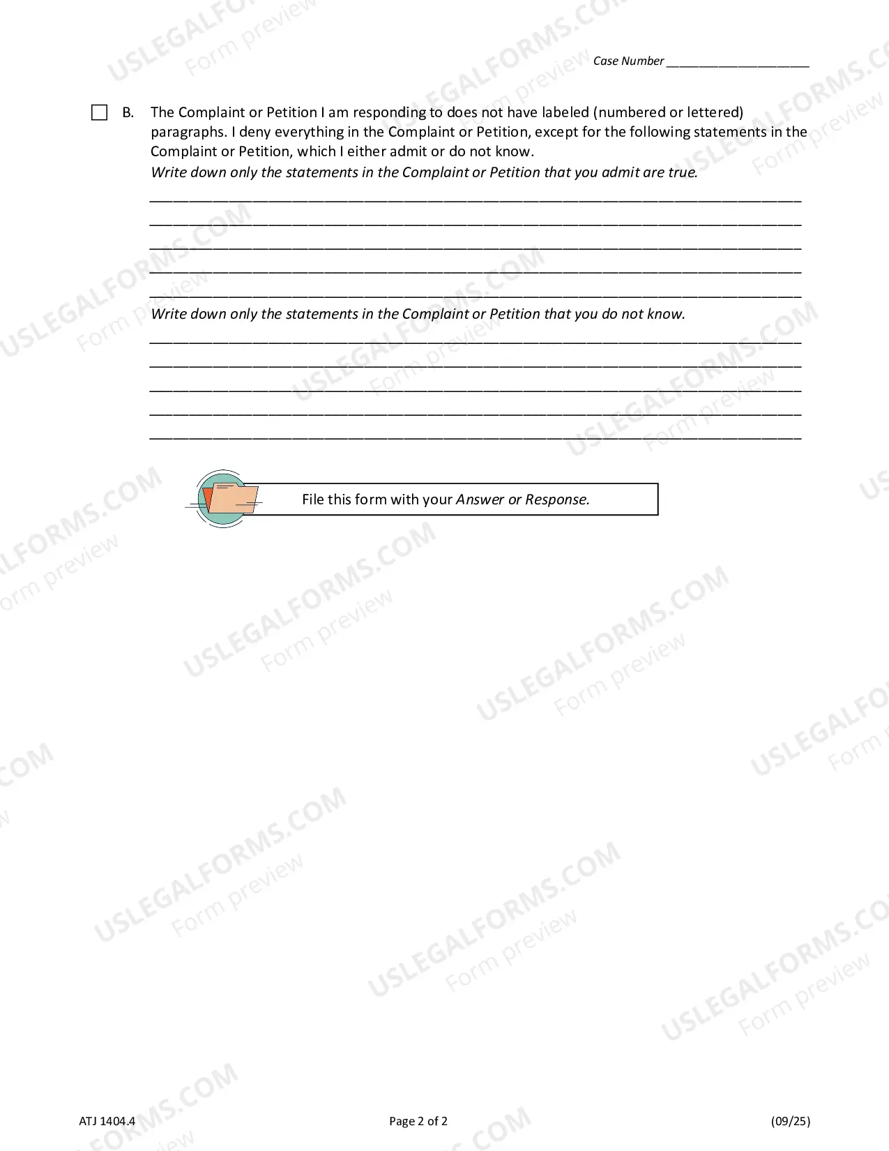 Preview Additional Paragraphs for answer/Response