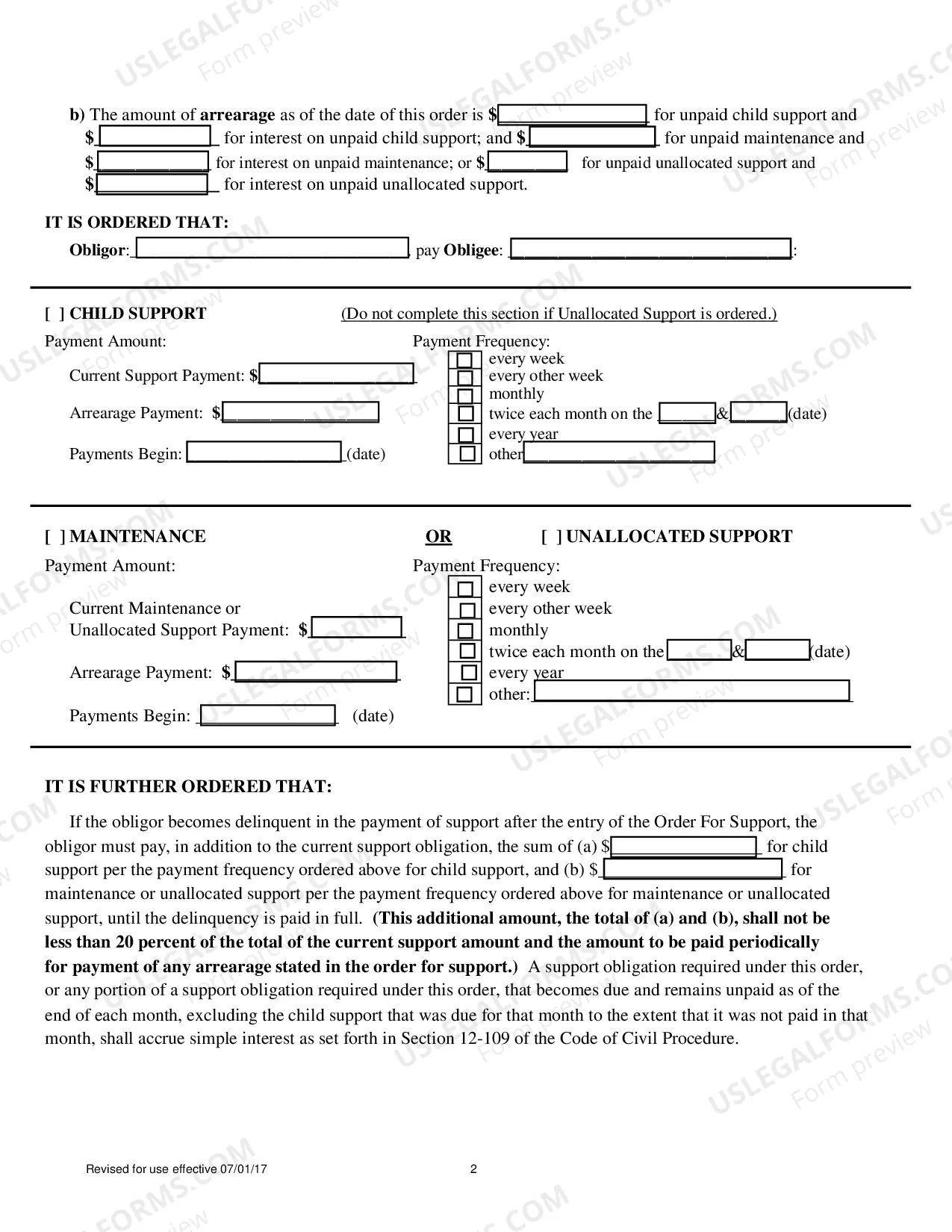 Preview Uniform Order for Support - 2017