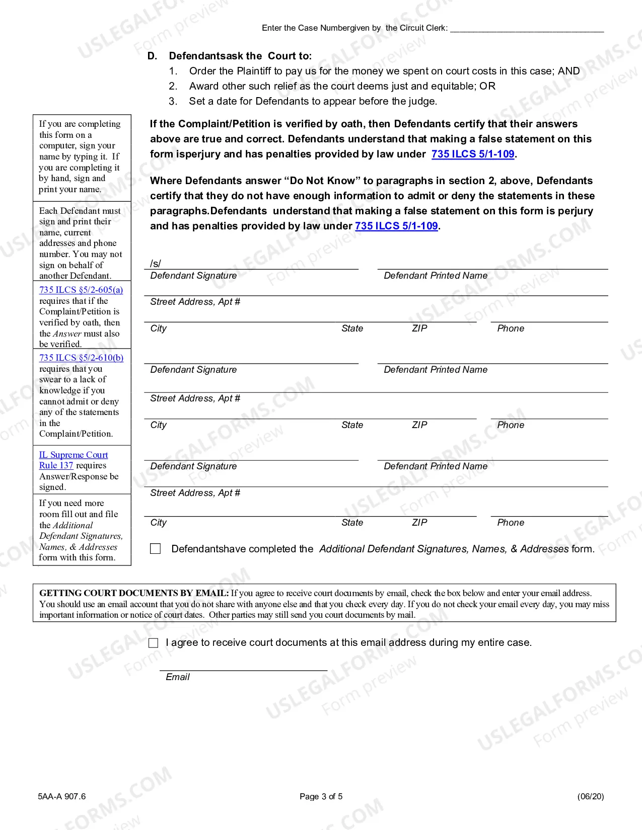 Preview Mortgage Foreclosure appearance & answer