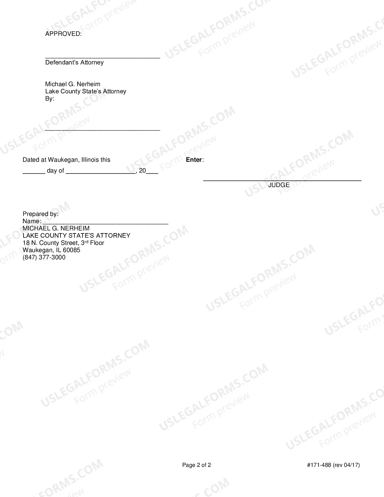 Preview Misdemeanor alternative Prosecution Program Order