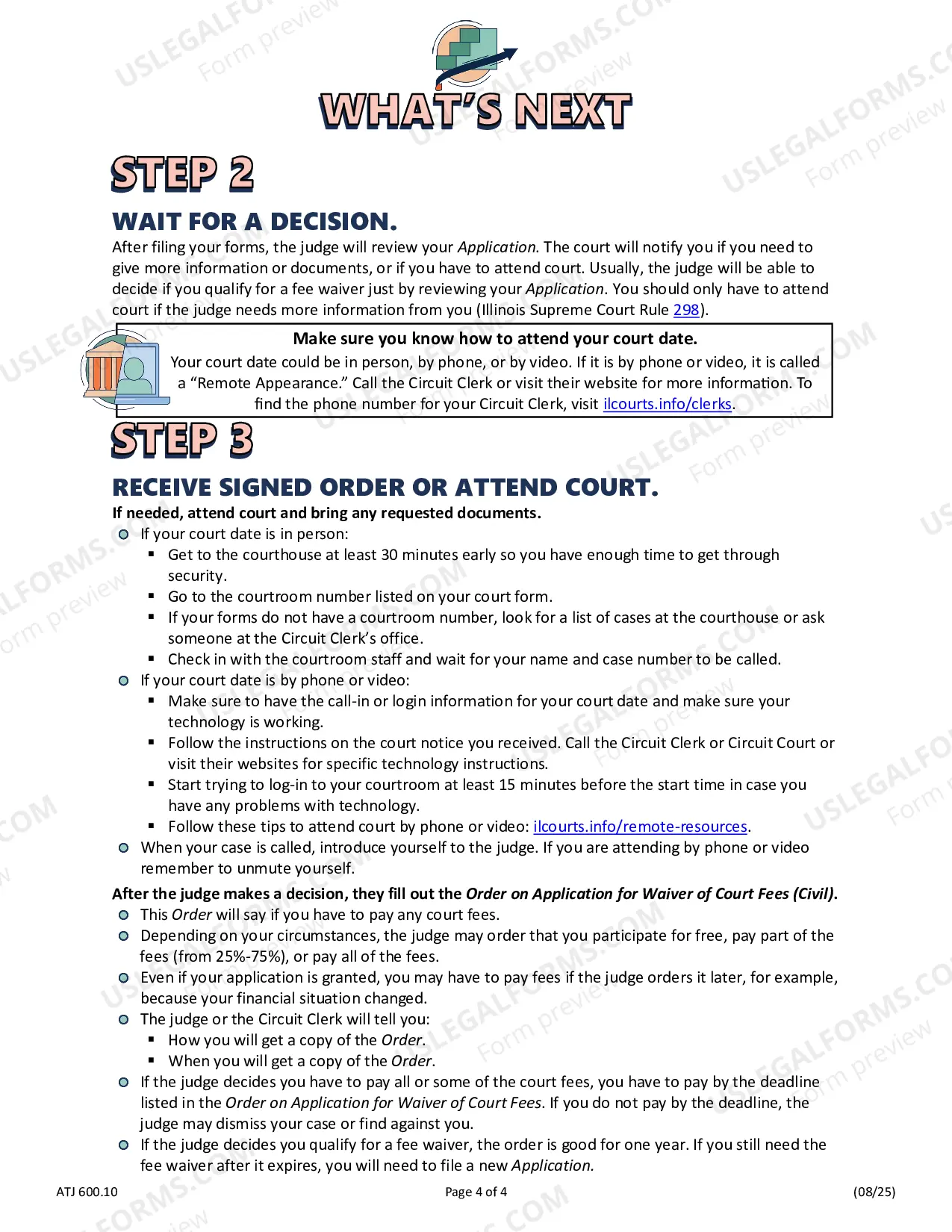Preview Fee Waiver- Instructions