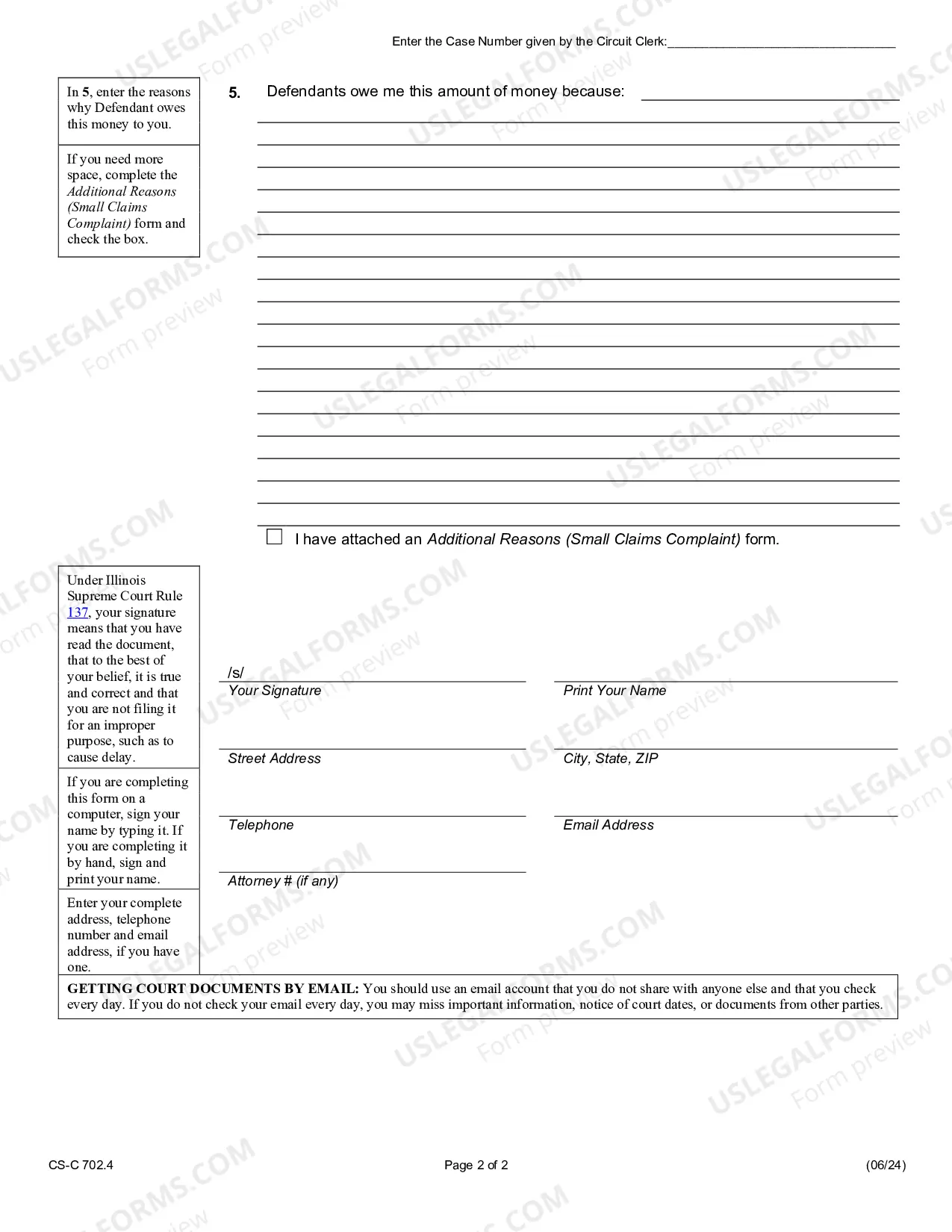 Preview Small Claim Complaint