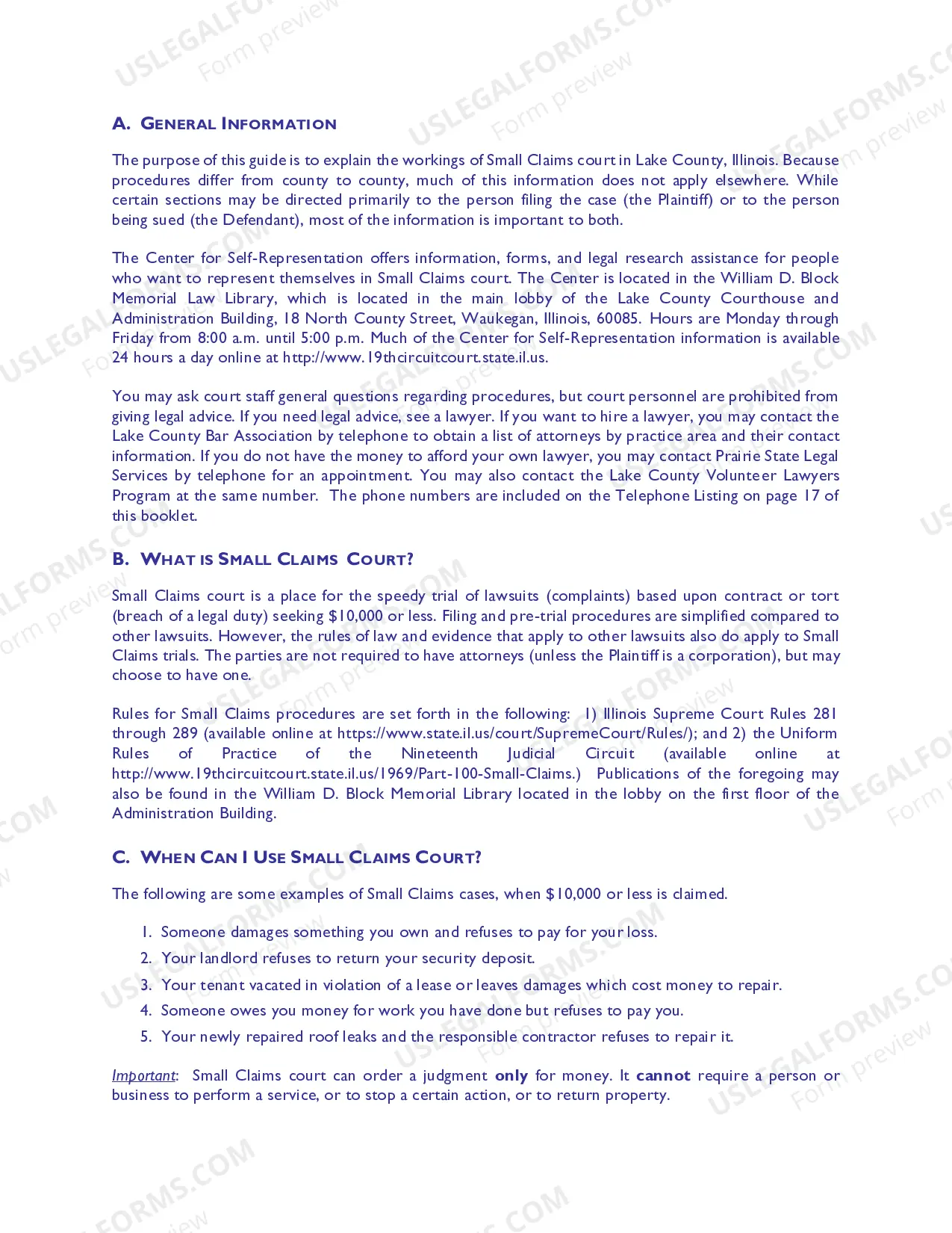 Preview Small Claims Guide