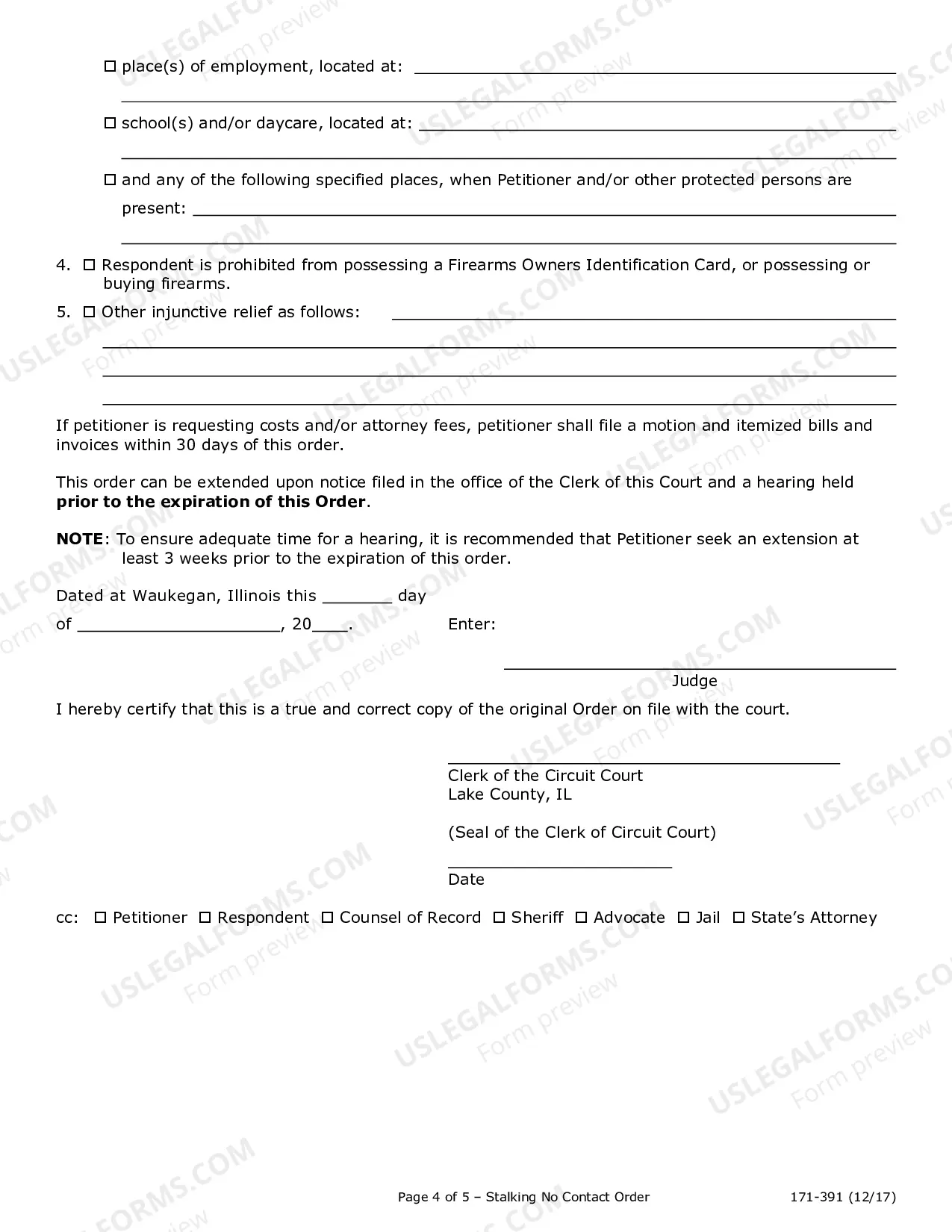 Preview Stalking No Contact Order