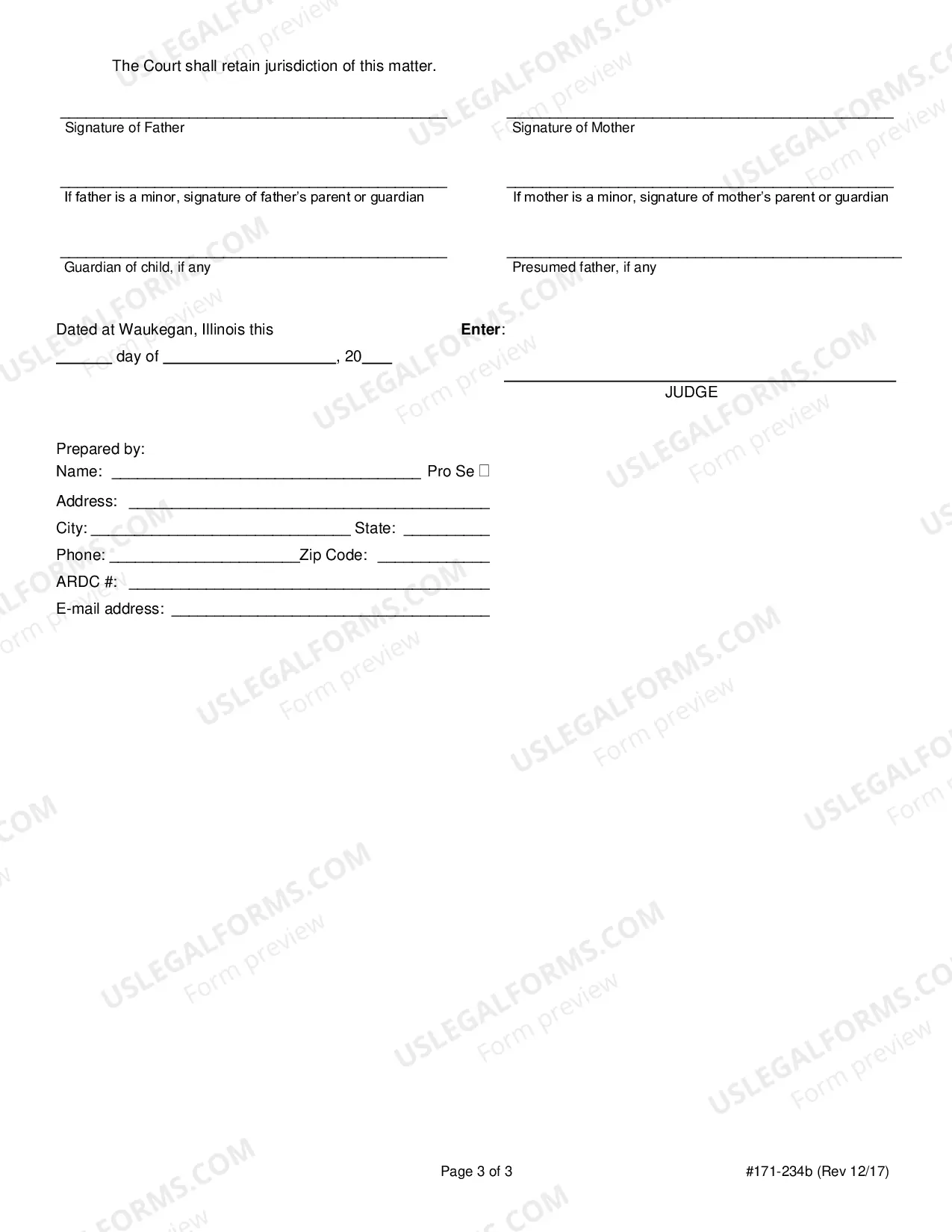Preview Agreed Parentage Order