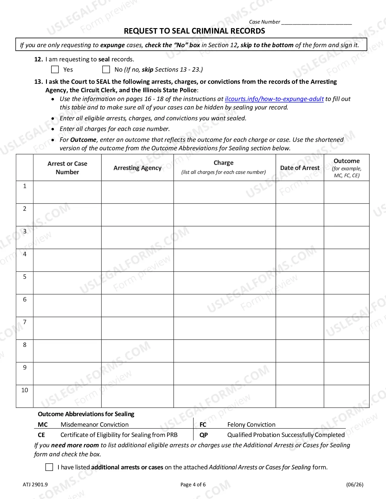 Preview Request to Expunge & Impound Criminal Records (SCa)