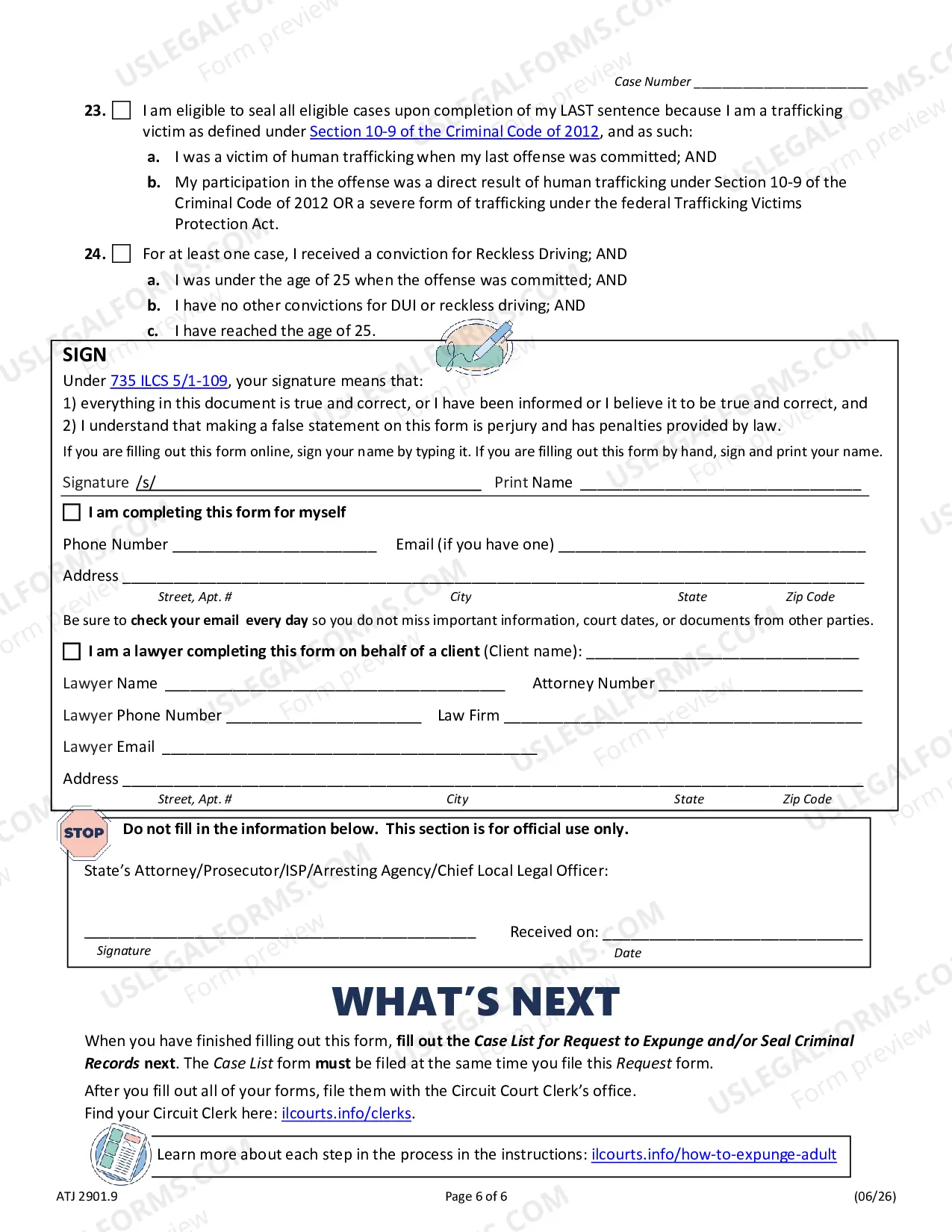 Preview Request to Expunge & Impound Criminal Records (SCa)