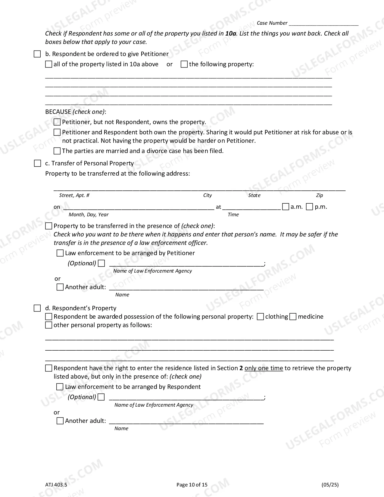 Preview Petition for Order of Protection