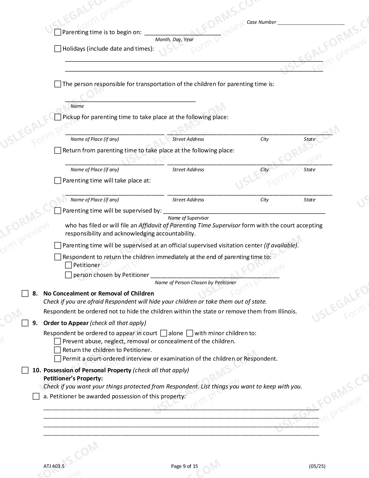 Preview Petition for Order of Protection