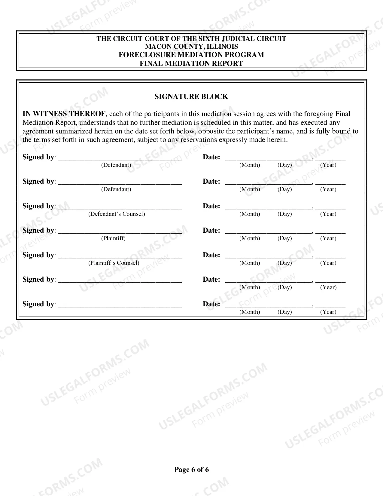 Preview Final Mediation Report