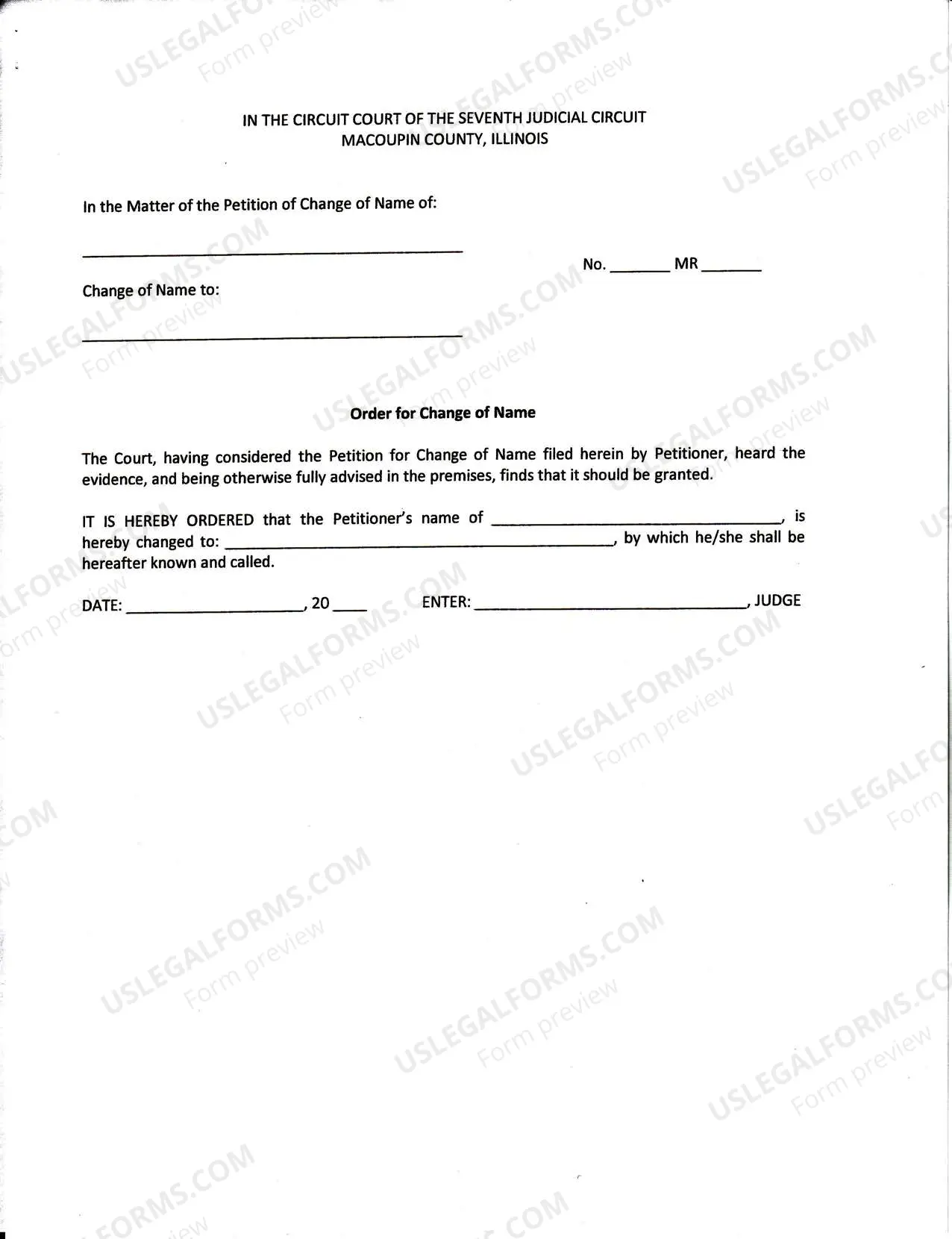 Preview Petition for Change of Name