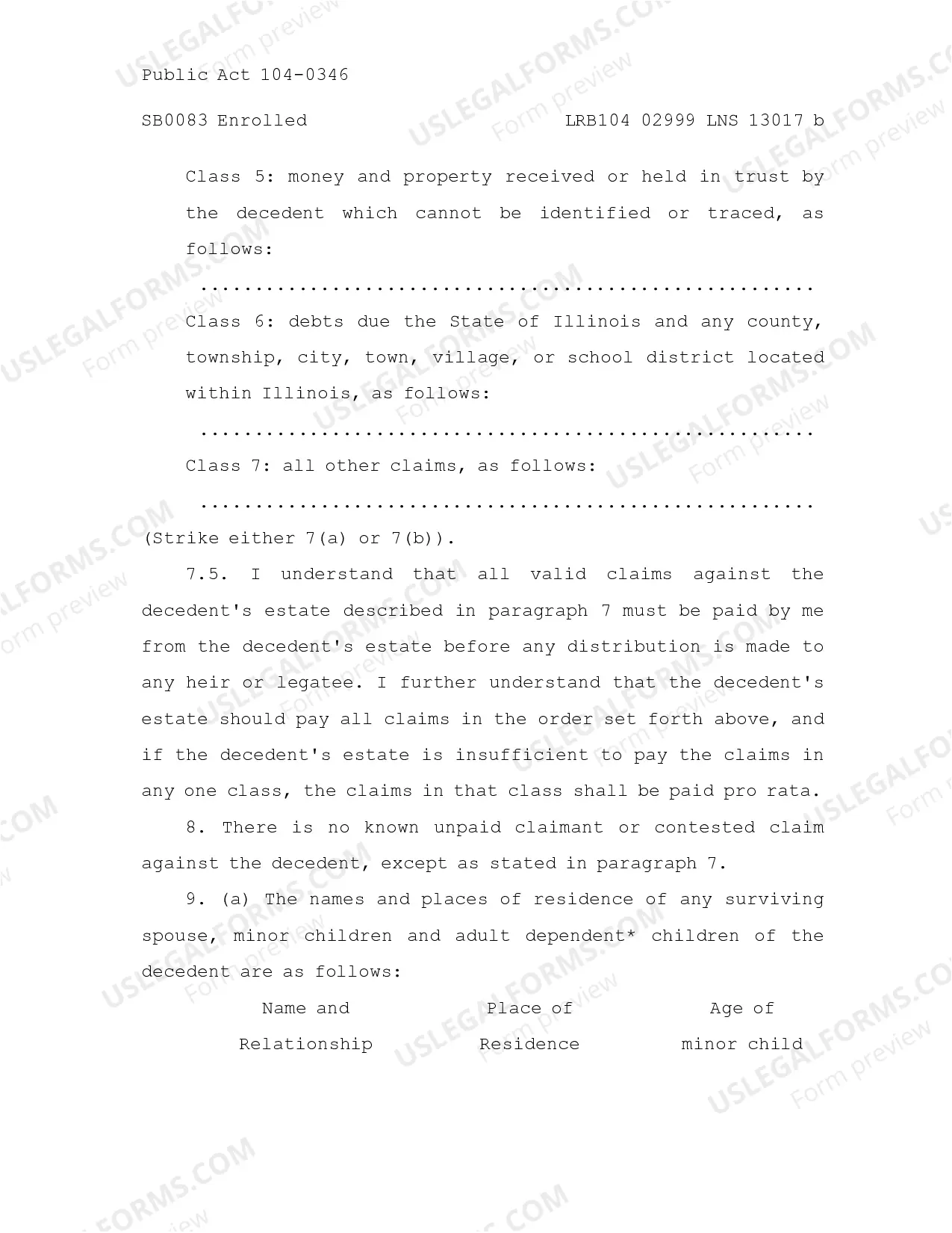 Preview Small Estate affidavit