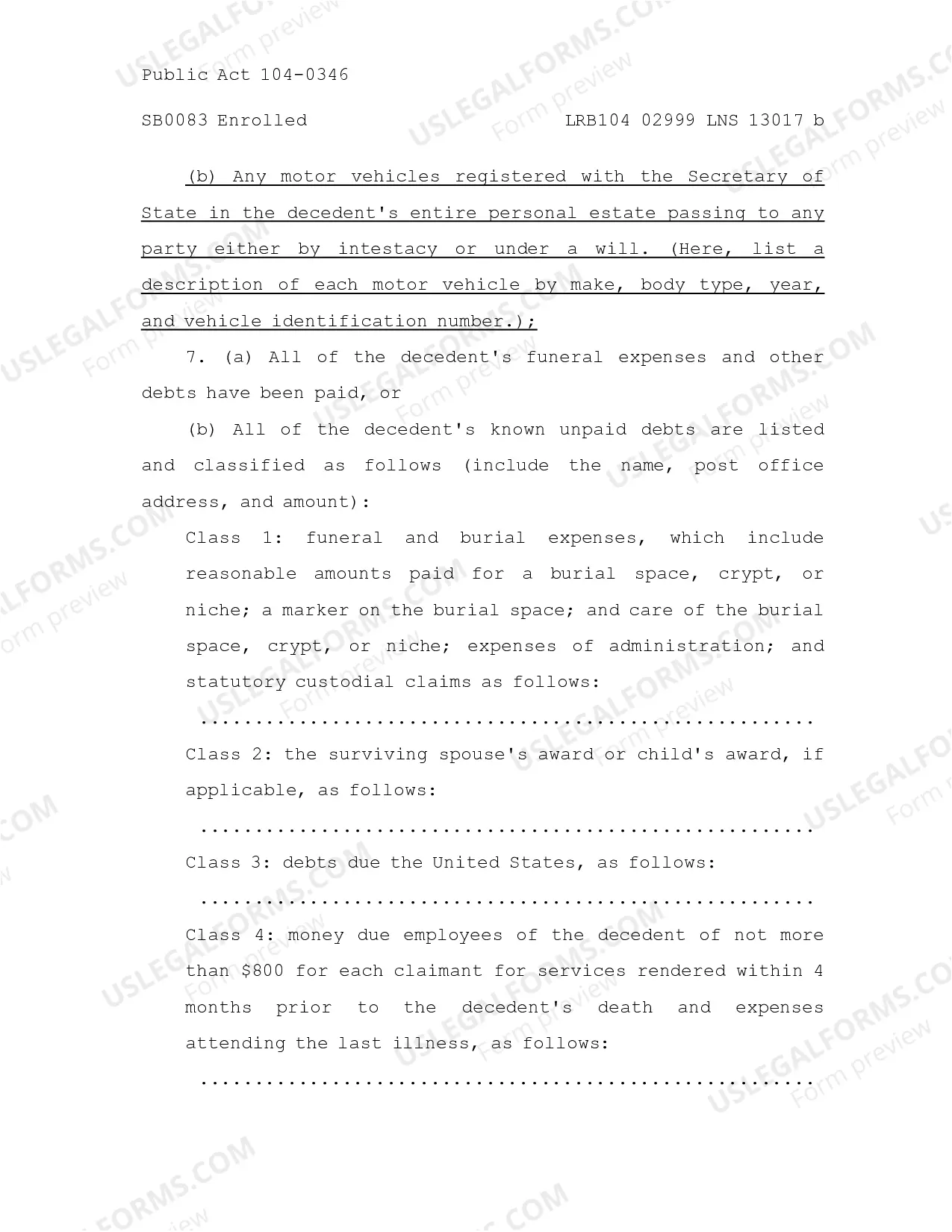 Preview Small Estate affidavit