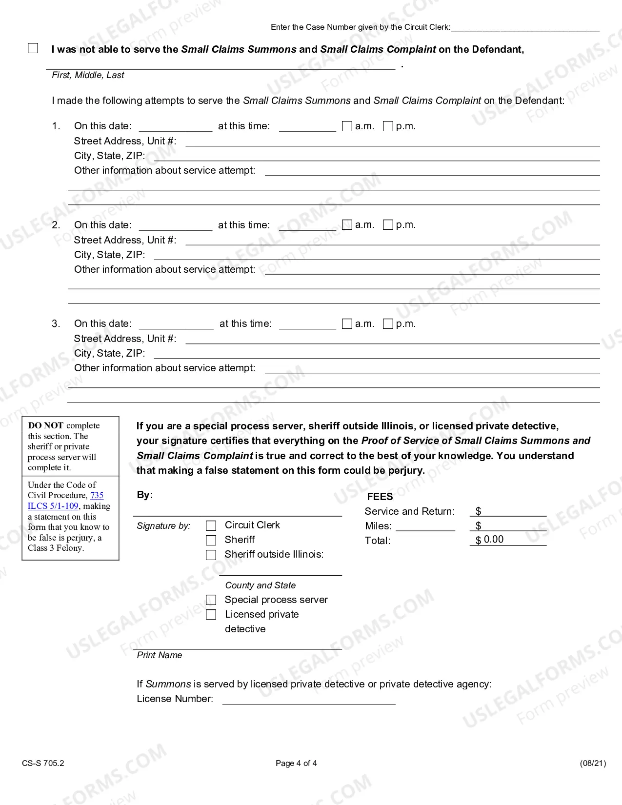 Preview Small Claims Complaint and Judgment