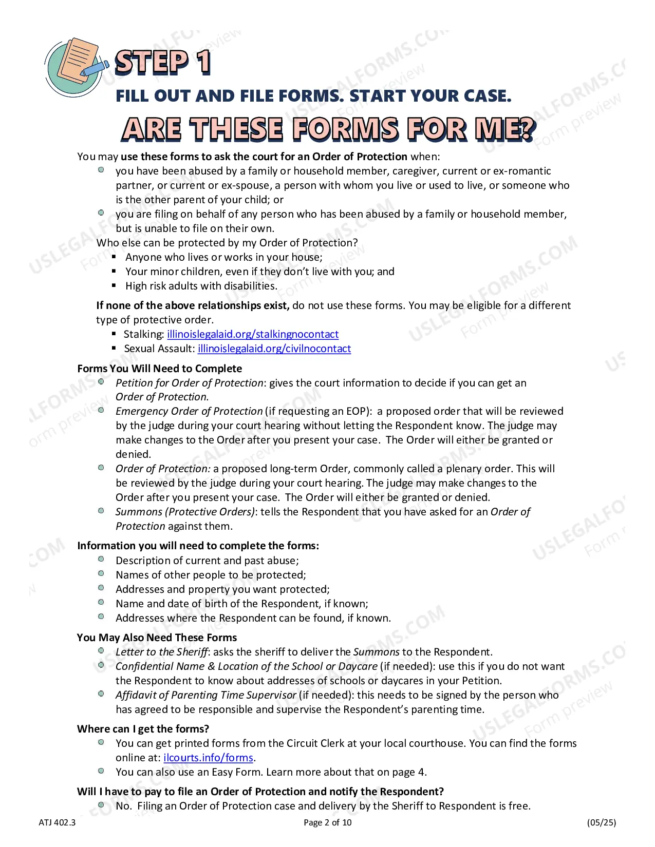 Preview Emergency Order of Protection