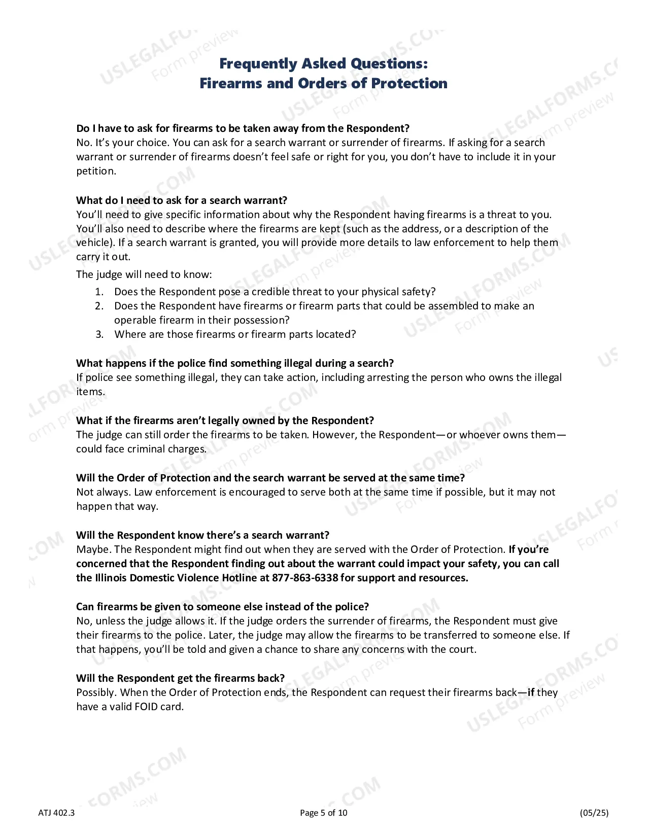 Preview Emergency Order of Protection