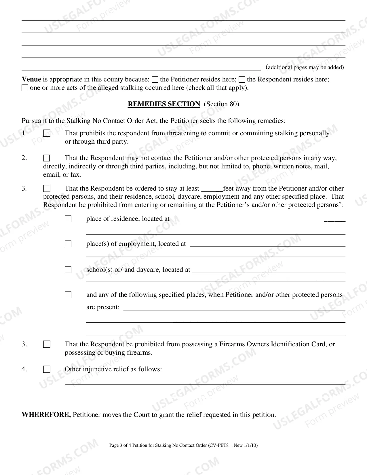 Preview Stalking No Contact Order-Petition