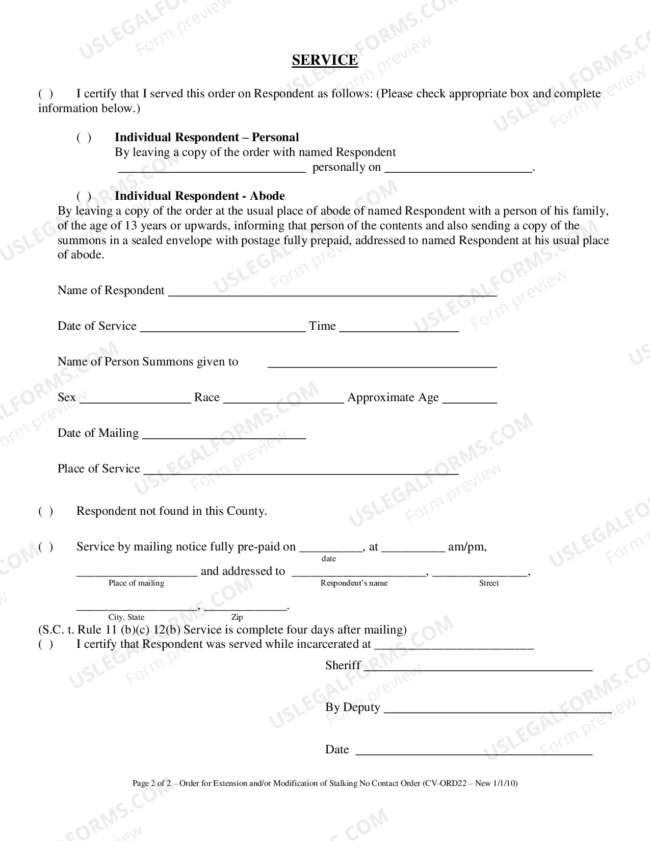 Preview Stalking No Contact Order-Modification Order [PDF]