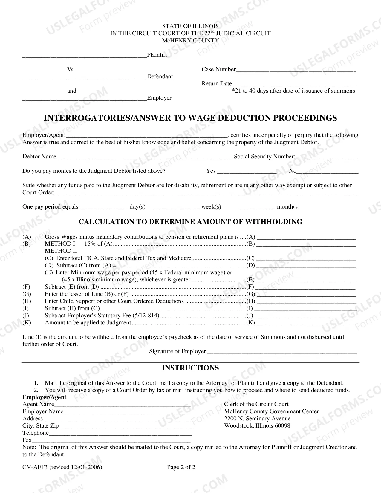 Preview Wage Deduction-Affidavit