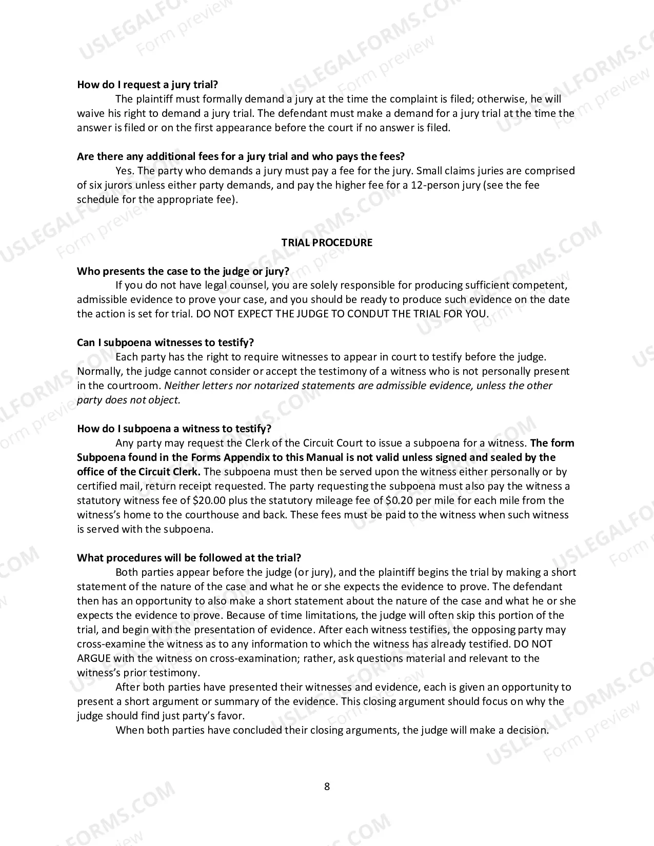 Preview Small Claims Manual