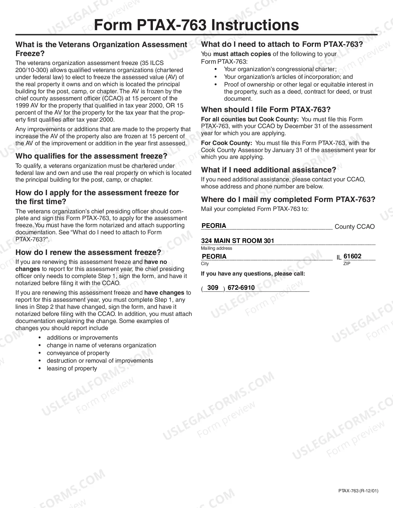 Preview Veterans Organization Freeze