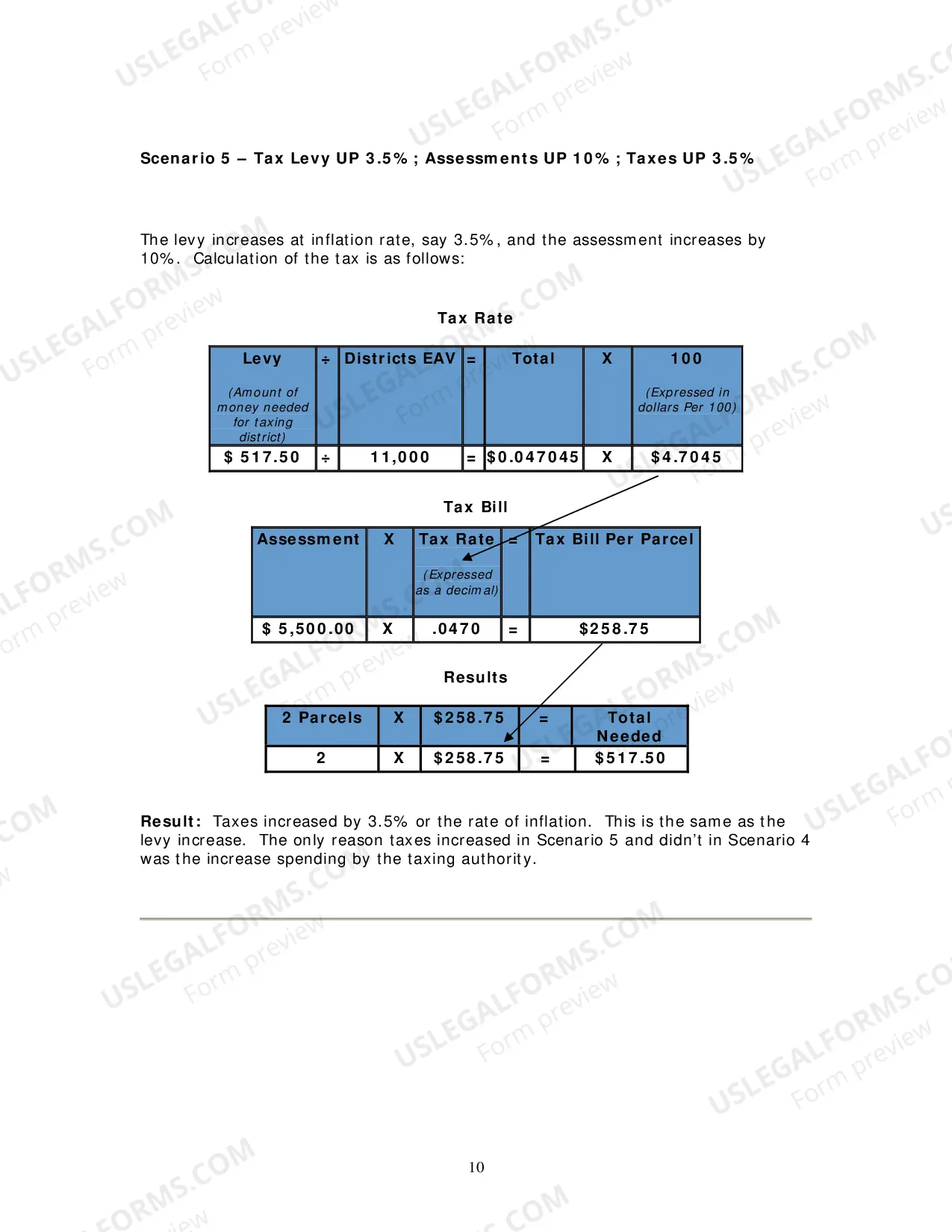 Preview Tax Levy Computations