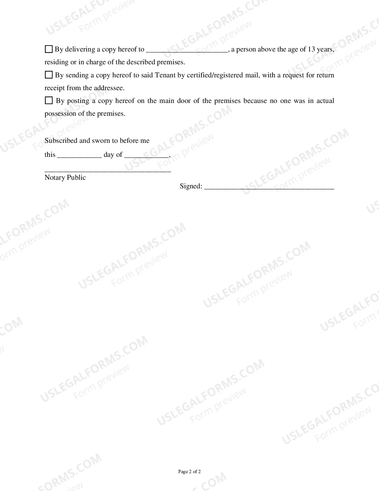 Preview Landlord's Five-Day Notice