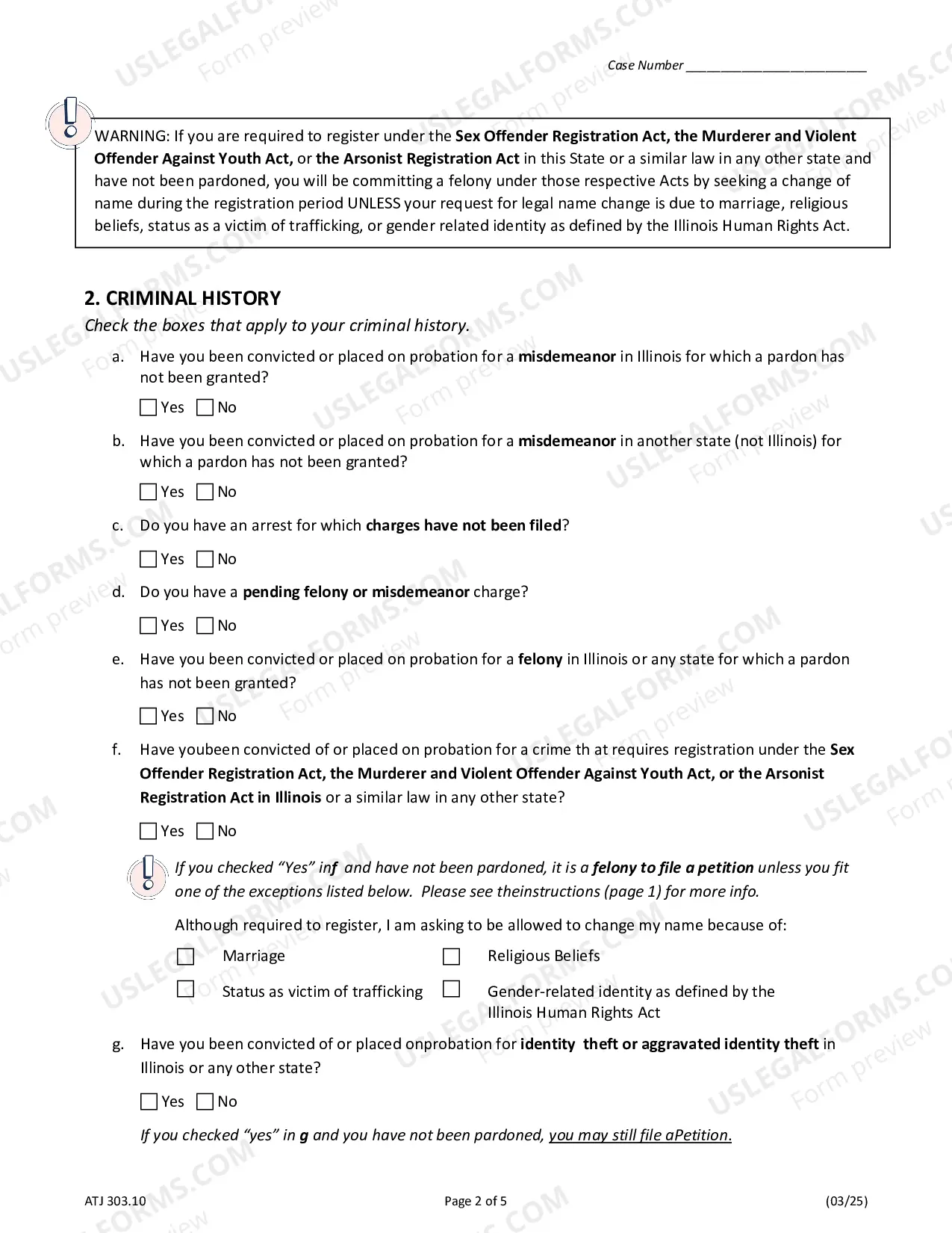 Preview Petition (Request) Name Change (adult)