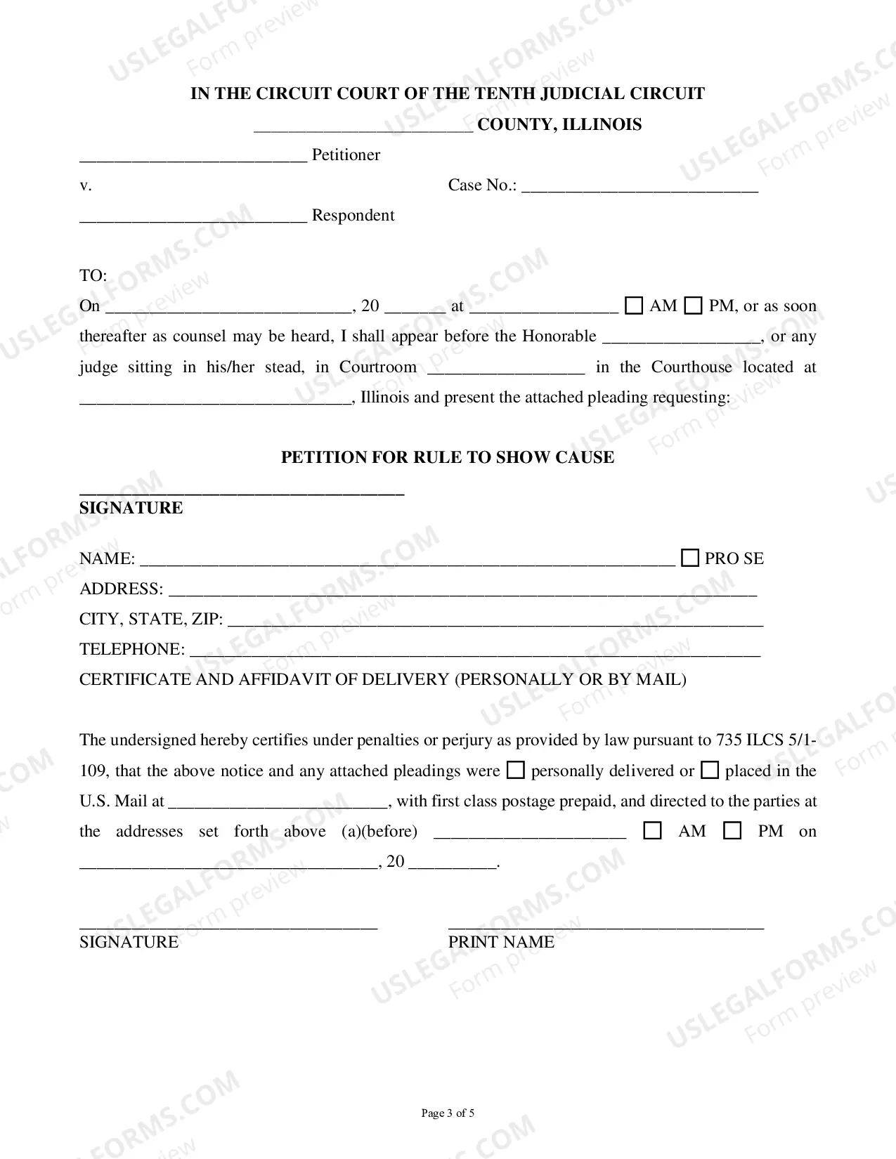 Preview Rule to Show Cause/adjudication