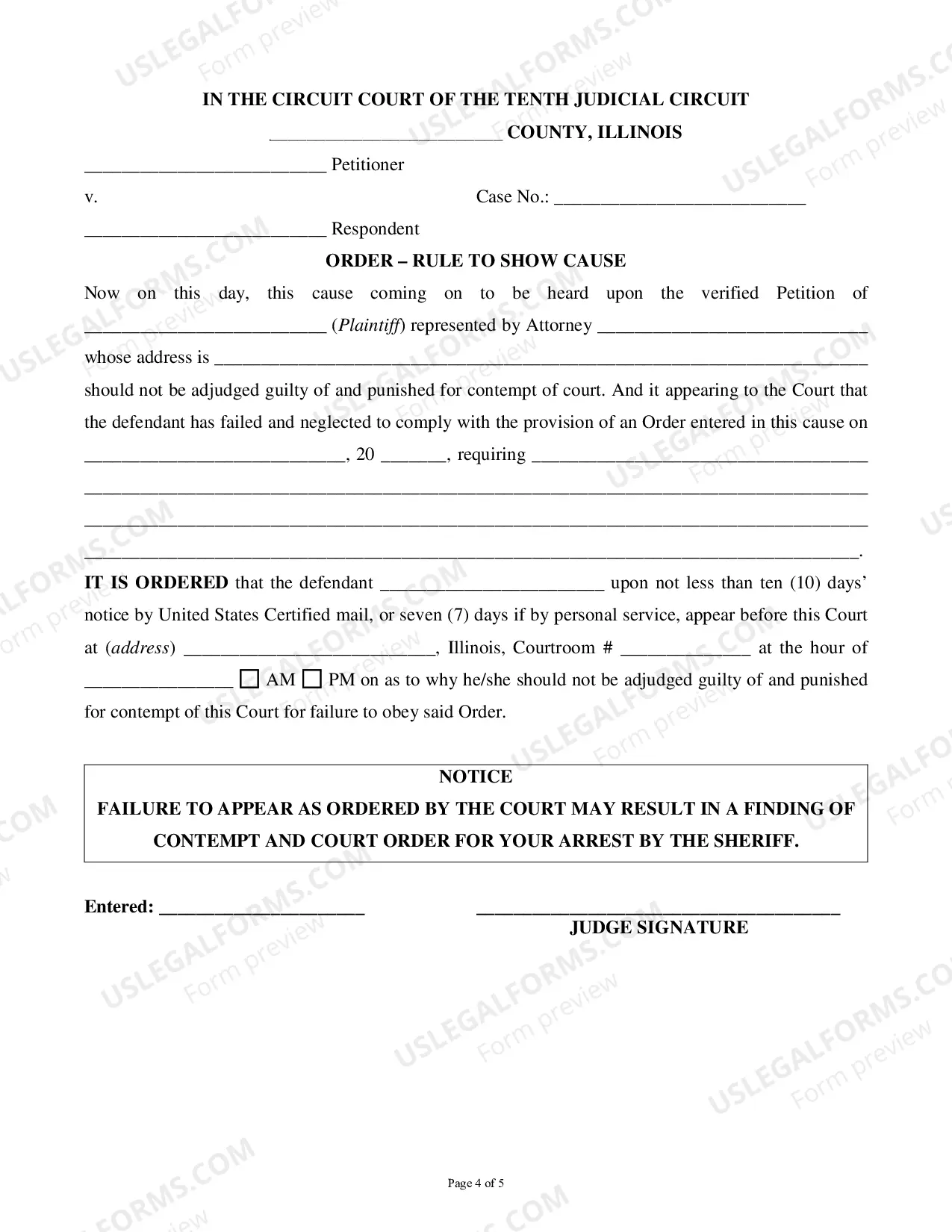 Preview Rule to Show Cause/adjudication