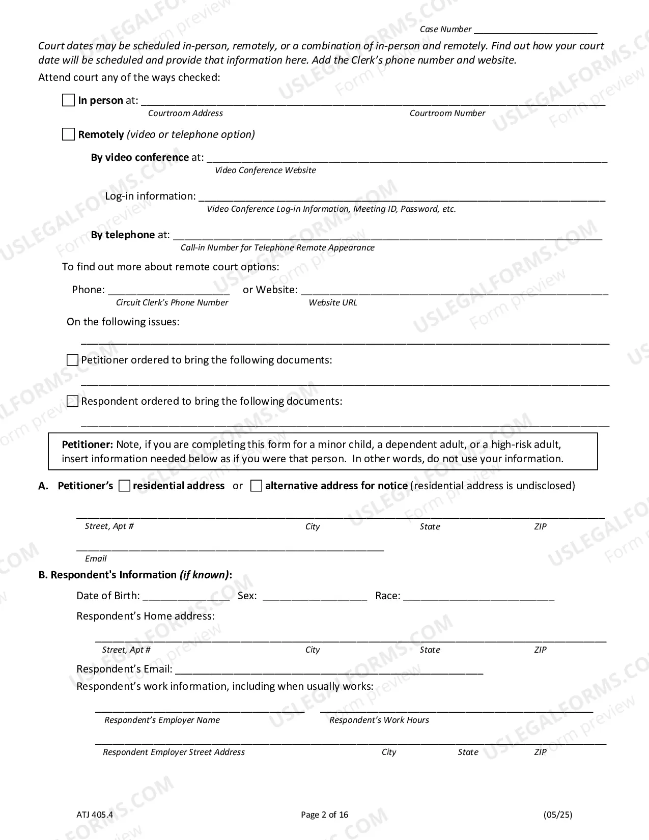 Preview Order of Protection