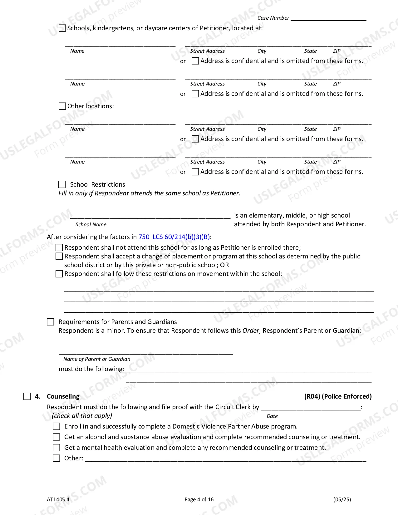 Preview Order of Protection