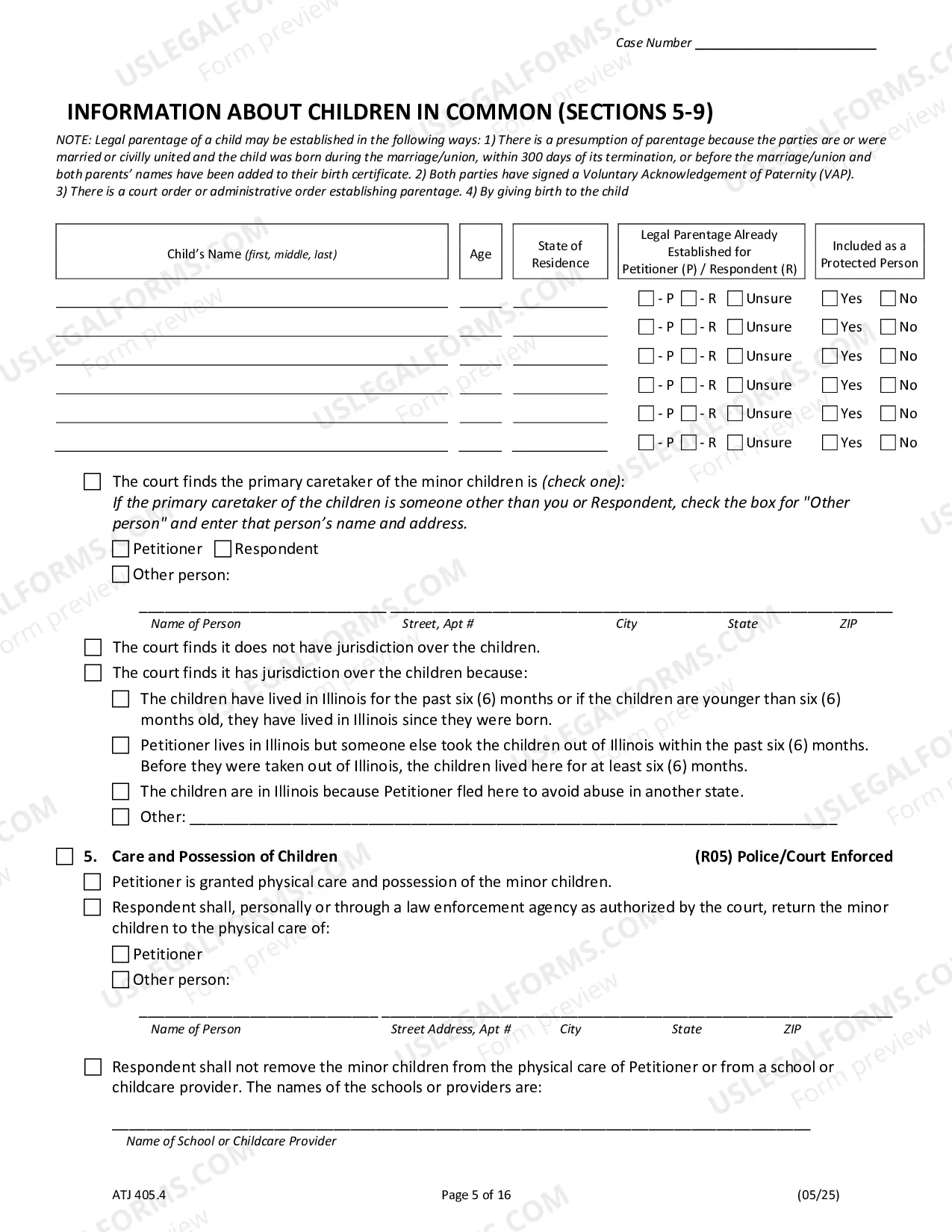 Preview Order of Protection