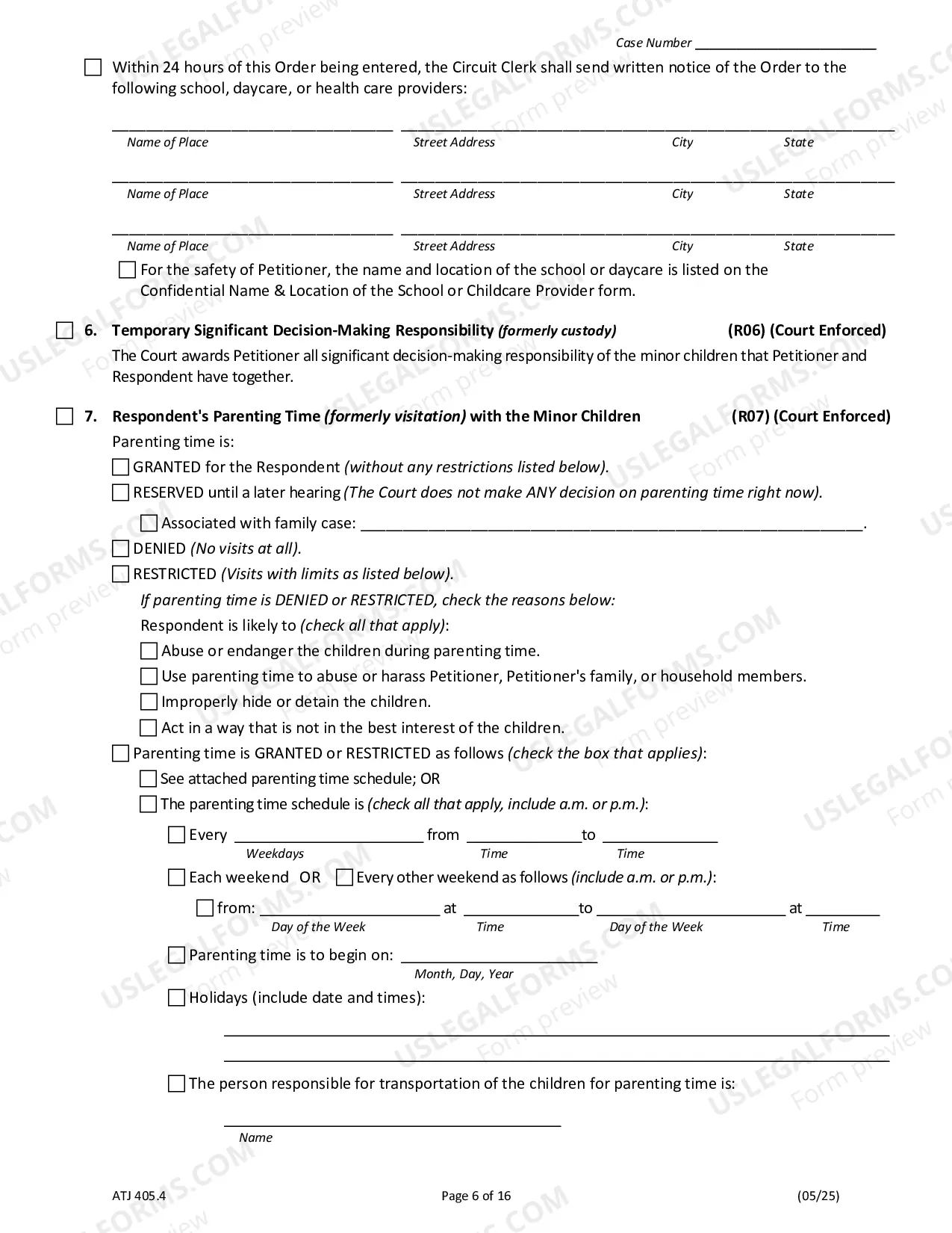 Preview Order of Protection