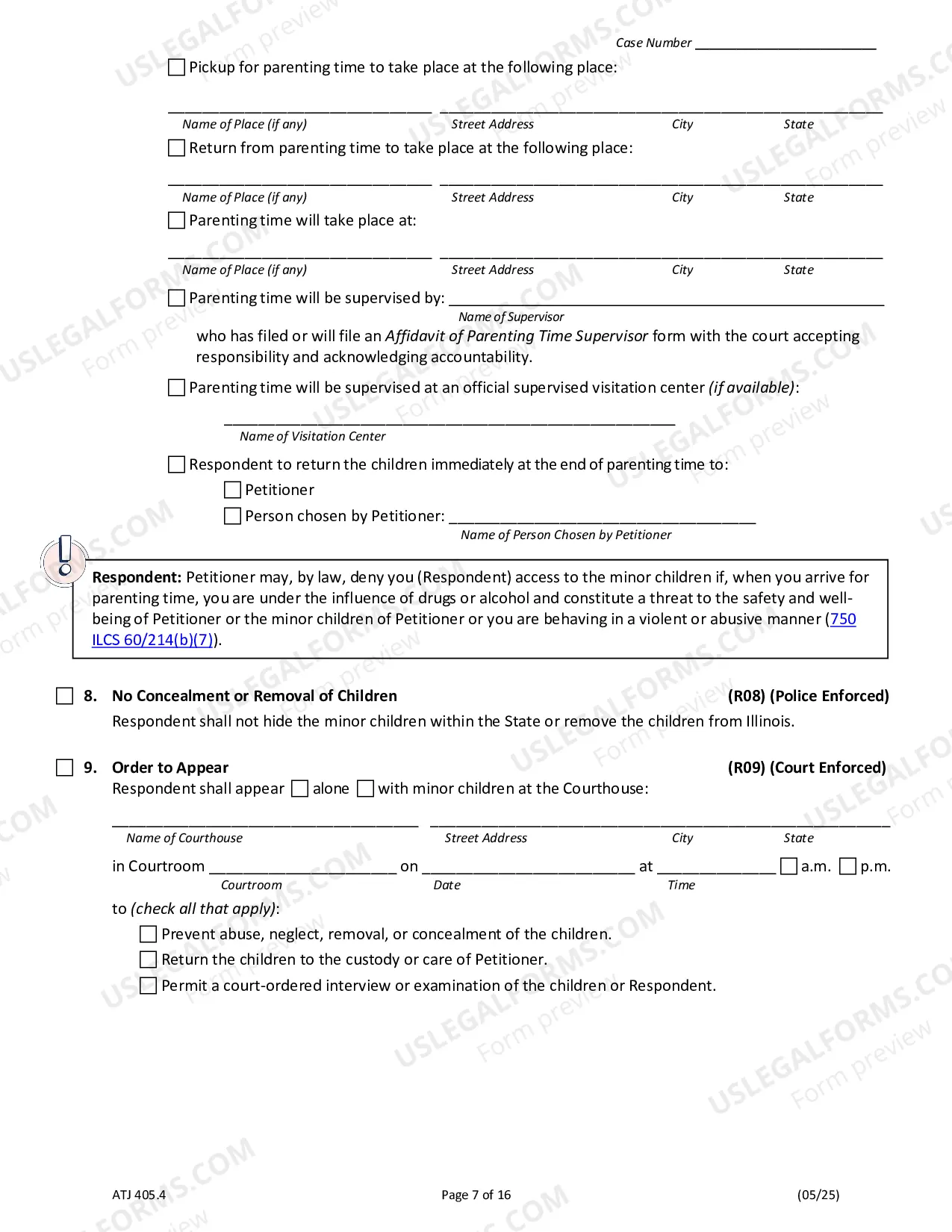 Preview Order of Protection