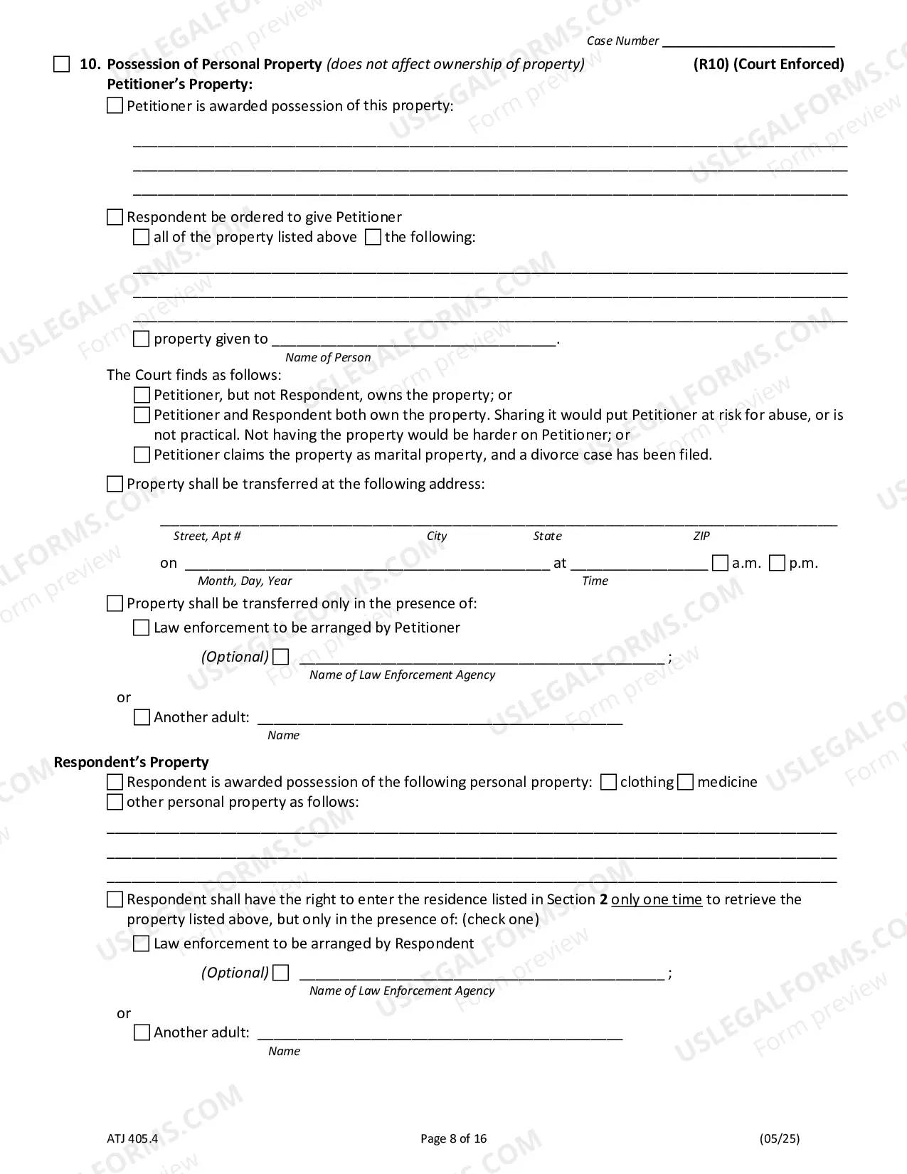 Preview Order of Protection